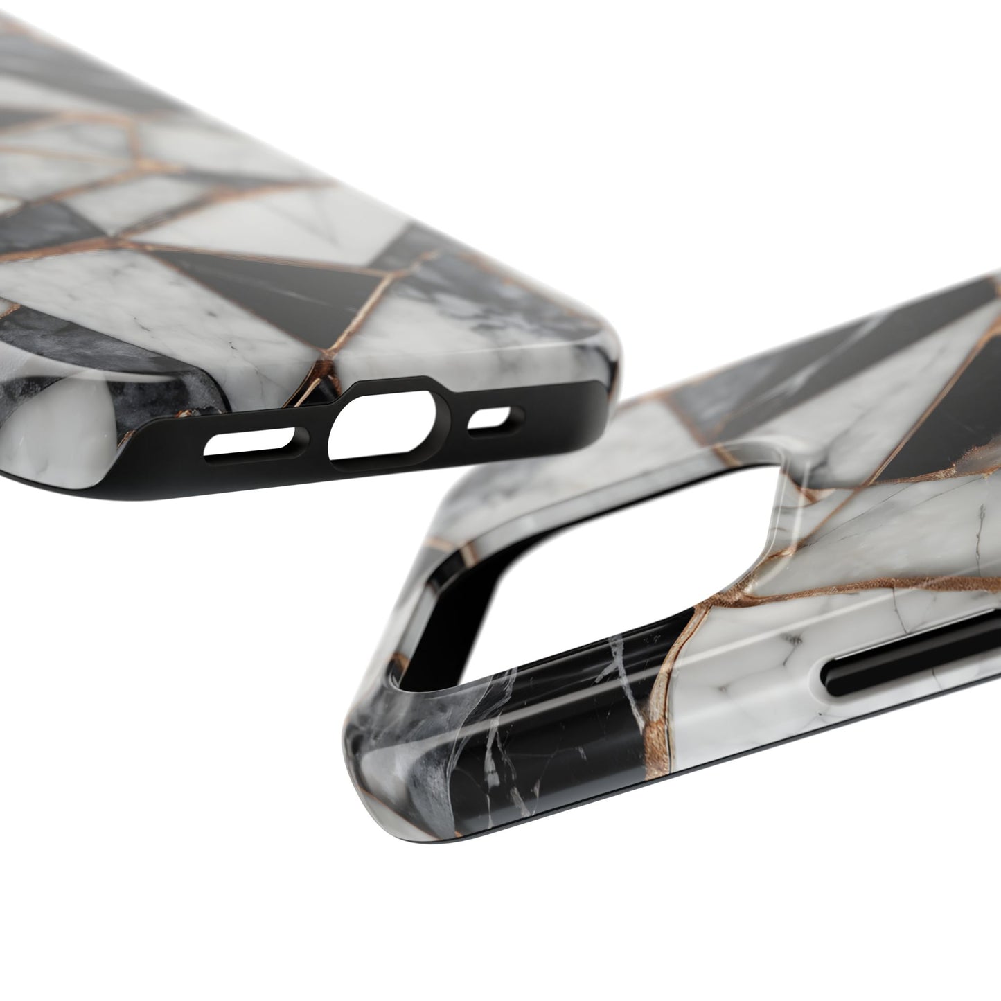 Elegant Marble Tough Phone Case - Stylish Protection for iPhone