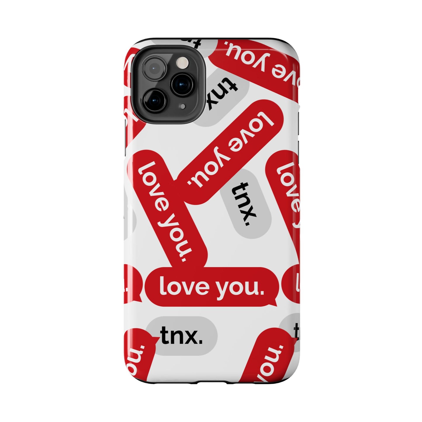Love You&Tnx Tough Phone Case - Stylish and Protective for iPhone