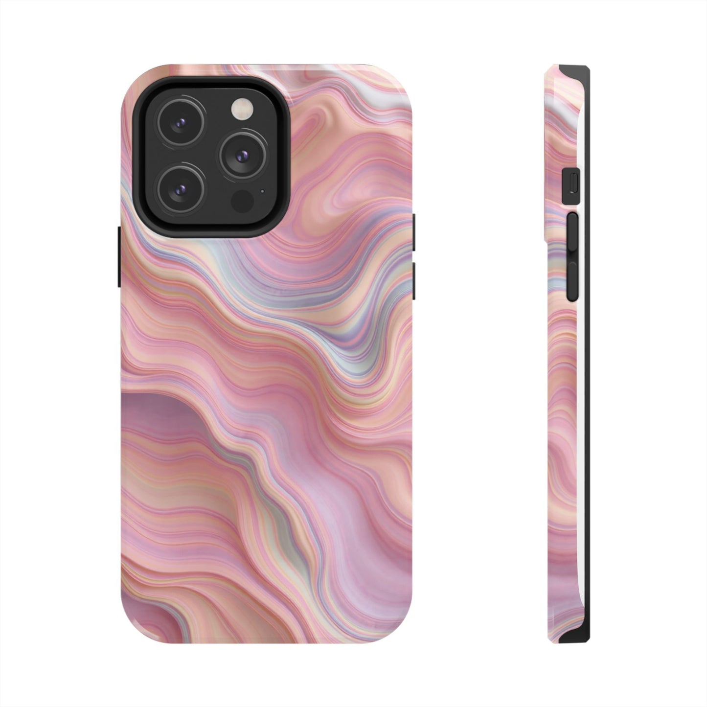 Stylish Tough Phone Cases - Abstract Pink Marble Design