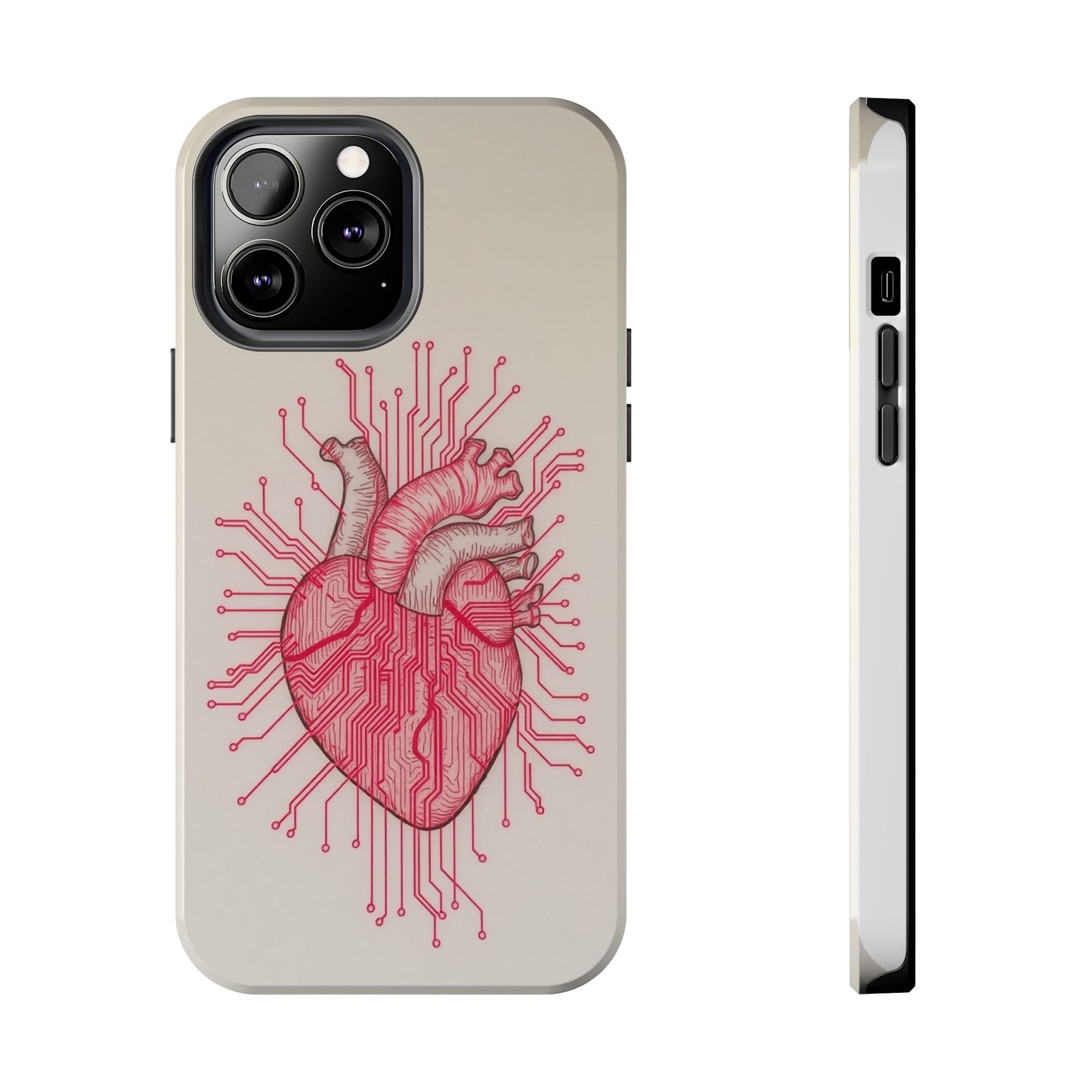 Heart Circuit Tough Phone Case – Unique Tech-Inspired Design for Tech Lovers