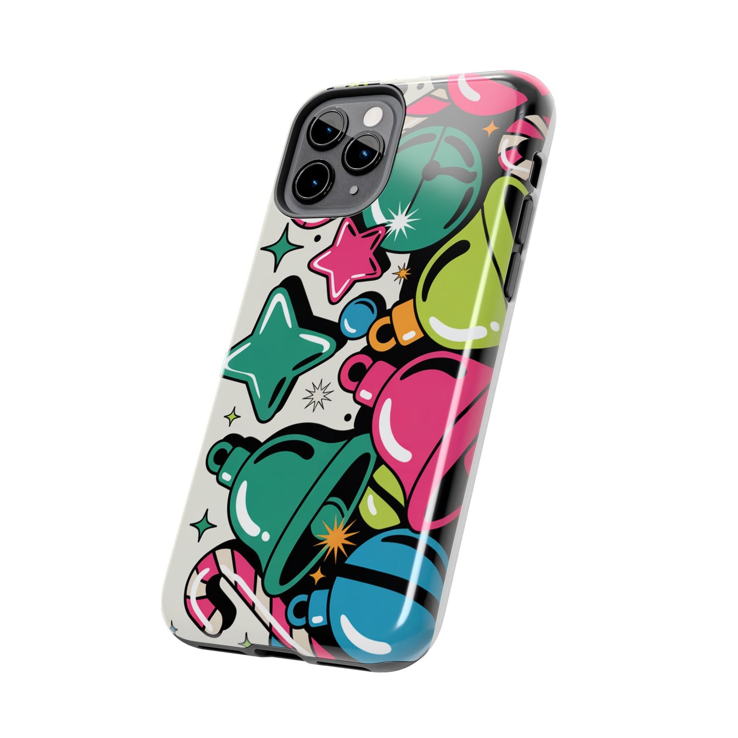 Retro 90's Colorful Bell Pattern Tough Phone Case for iPhones