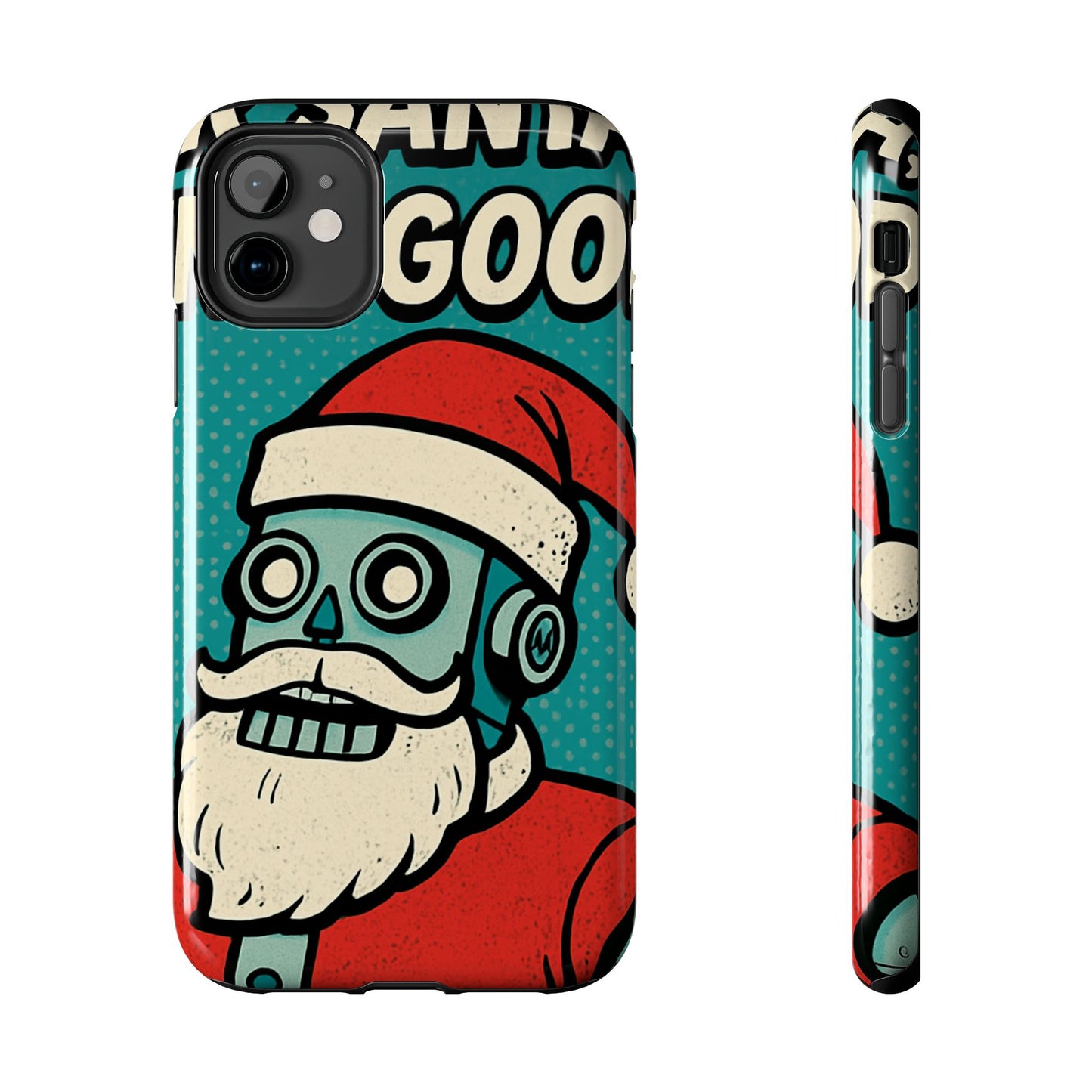 Santa Robot Phone Case - Durable Tough Design for Holidays