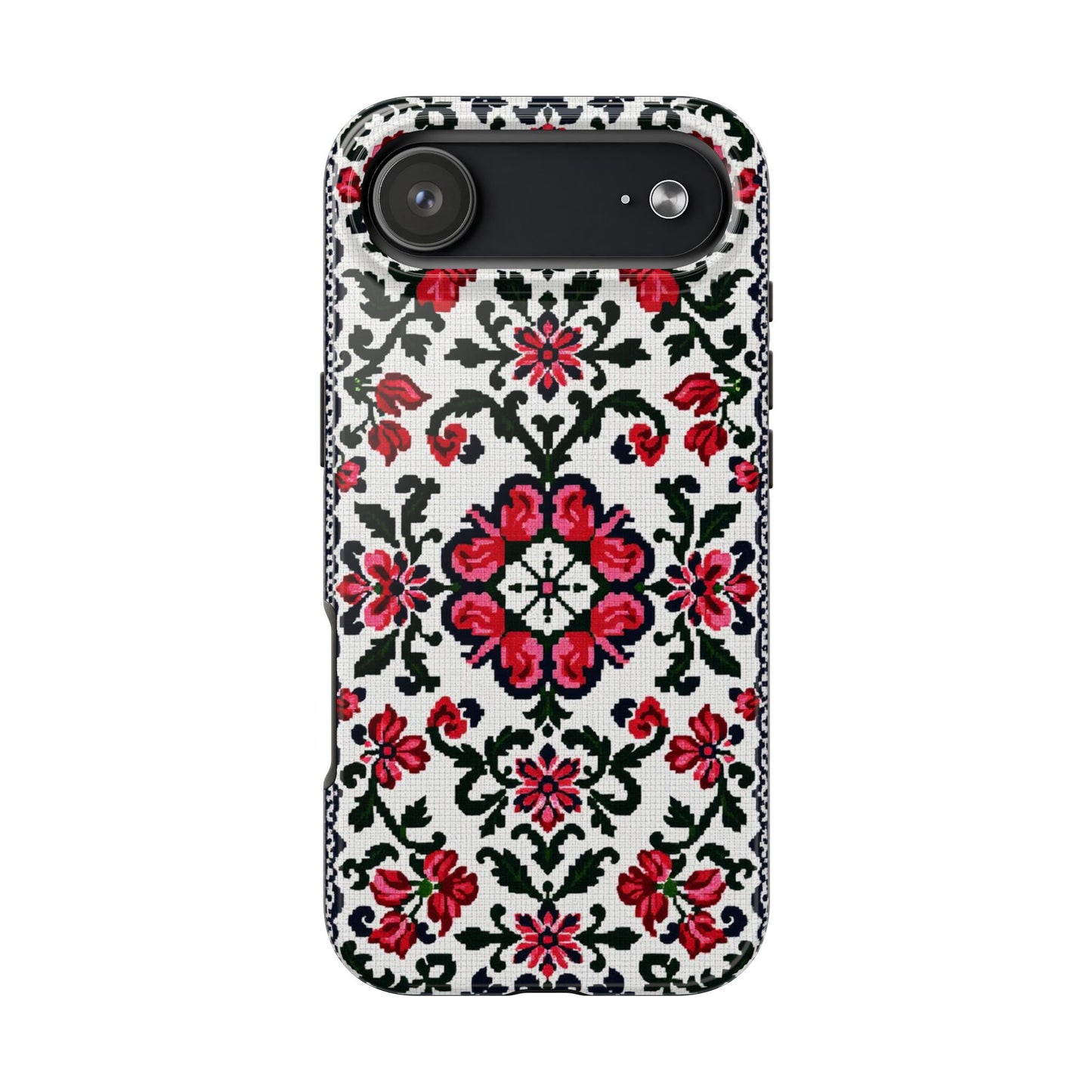 Traditional Knit Floral Design | Tough Phone Case - Durable Protection for iPhone
