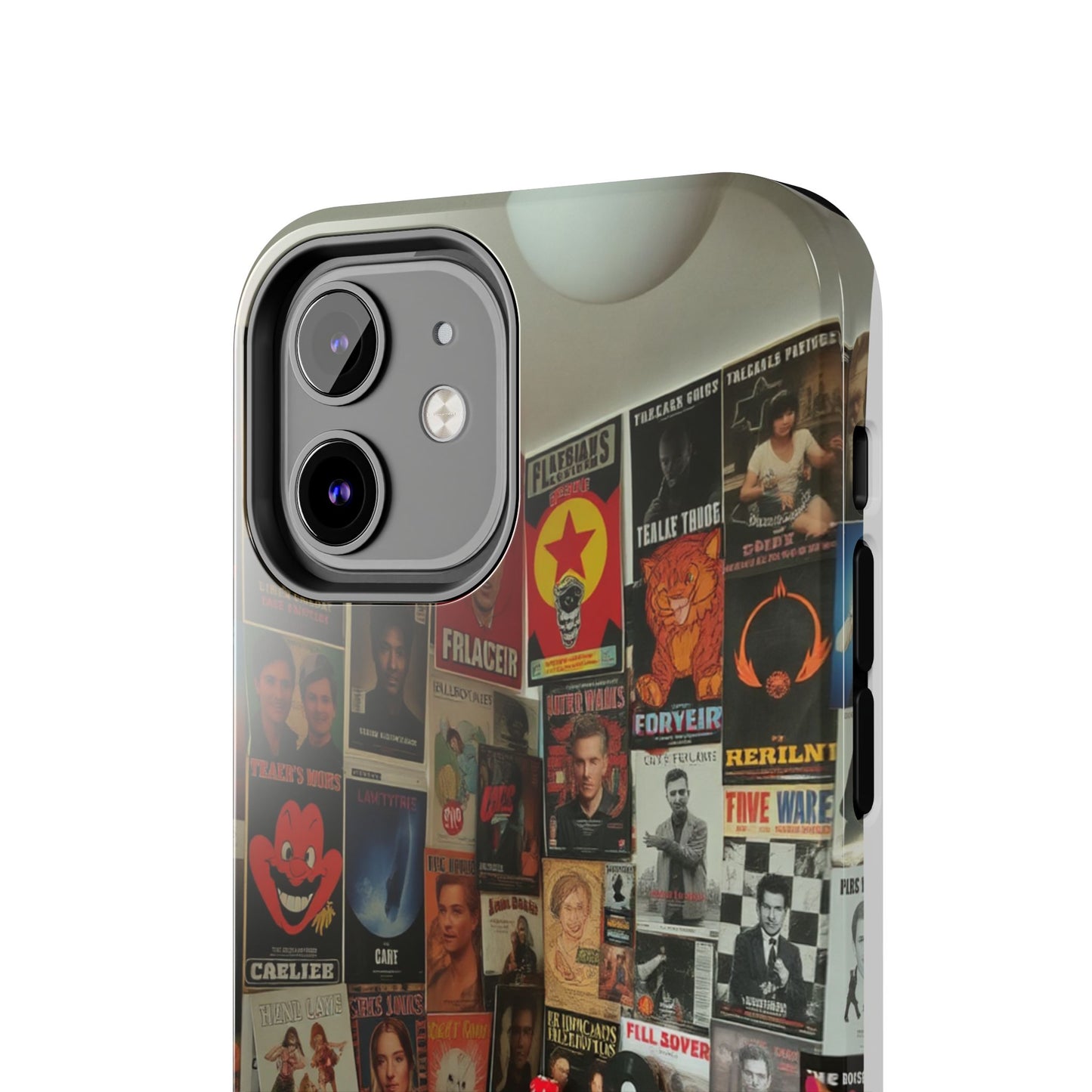 Retro Vibe Tough Phone Case - Vintage Movie Posters & Plush Toys Design