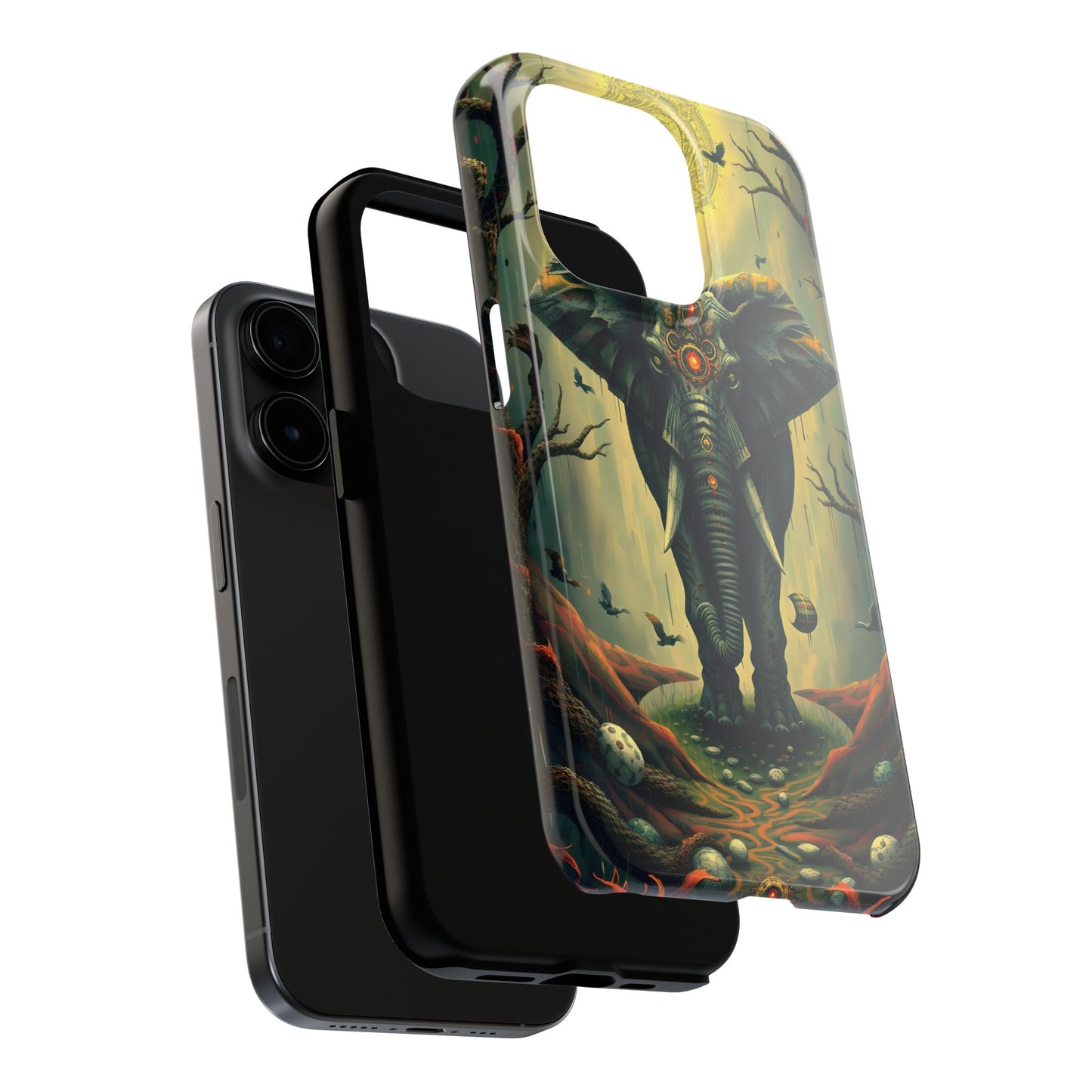 Mystical Forest Elephant Tough Phone Case | Vibrant Design for Nature Lovers - for iPhone