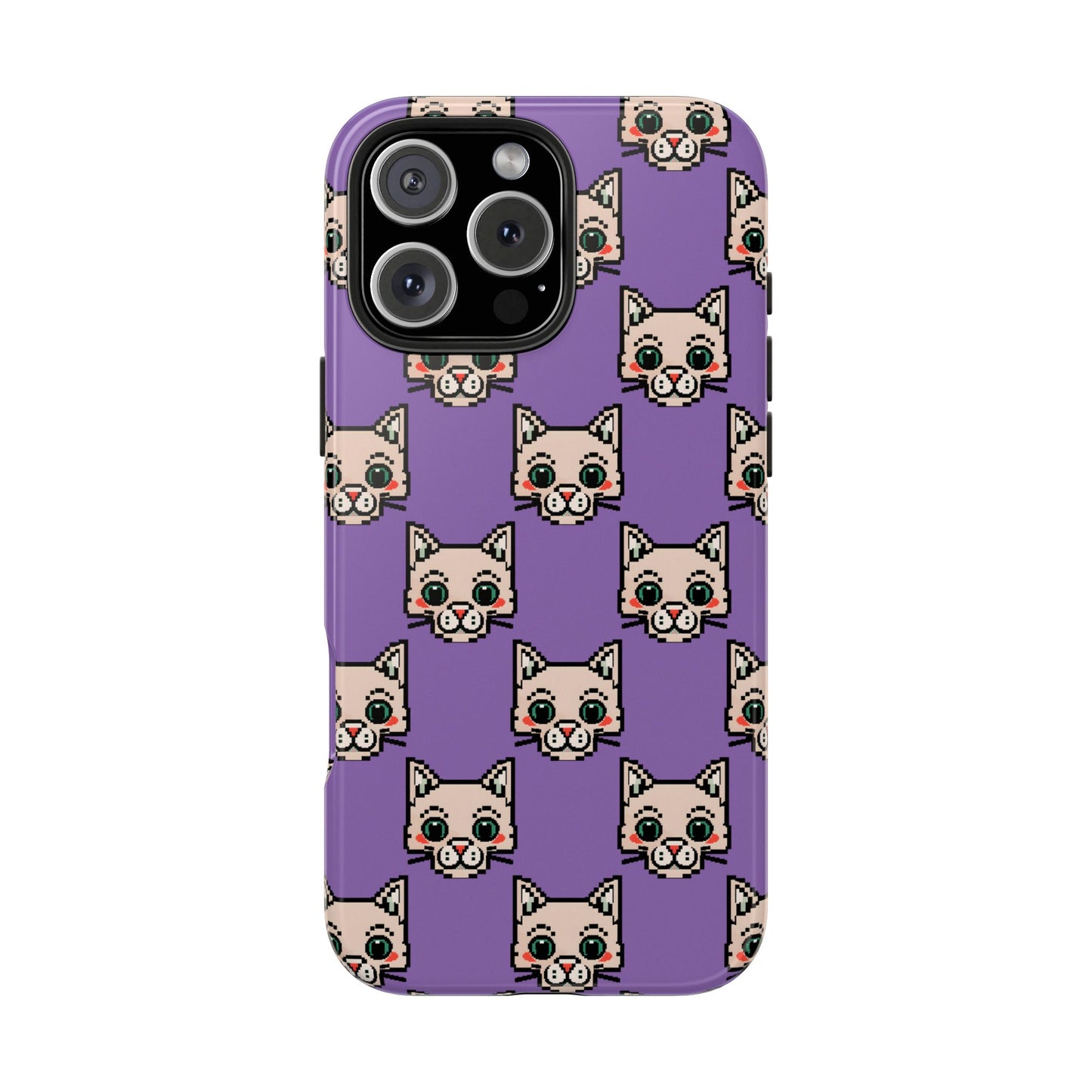 Cute Pixel Cat Tough Phone Case – Fun and Durable Protection for Cat Lovers - for iPhone