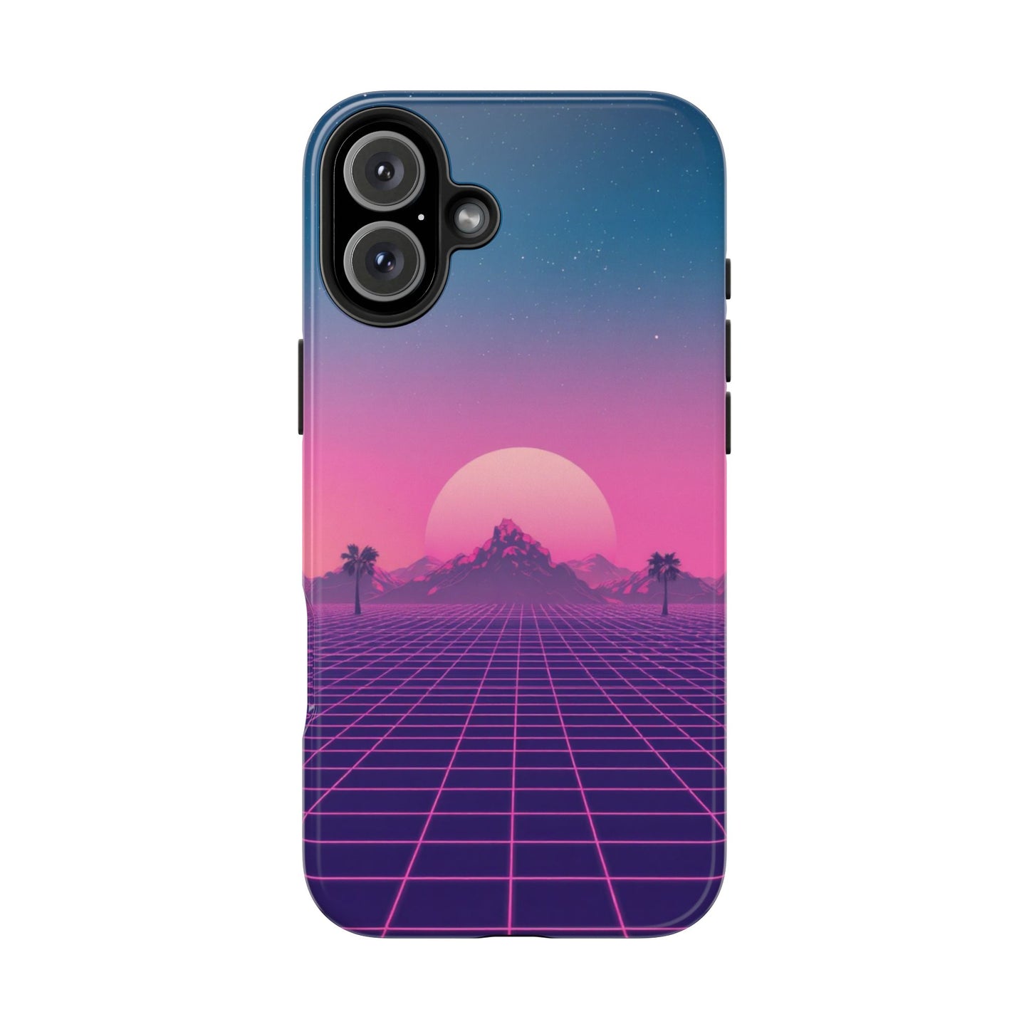 Retro Aesthetic Tough Phone Case - Vibrant Sunset Design