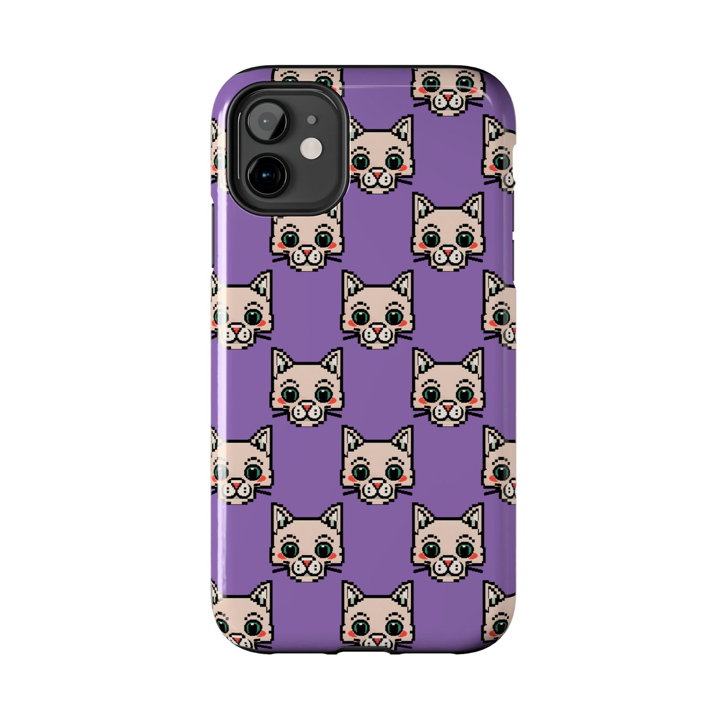 Cute Pixel Cat Tough Phone Case – Fun and Durable Protection for Cat Lovers - for iPhone