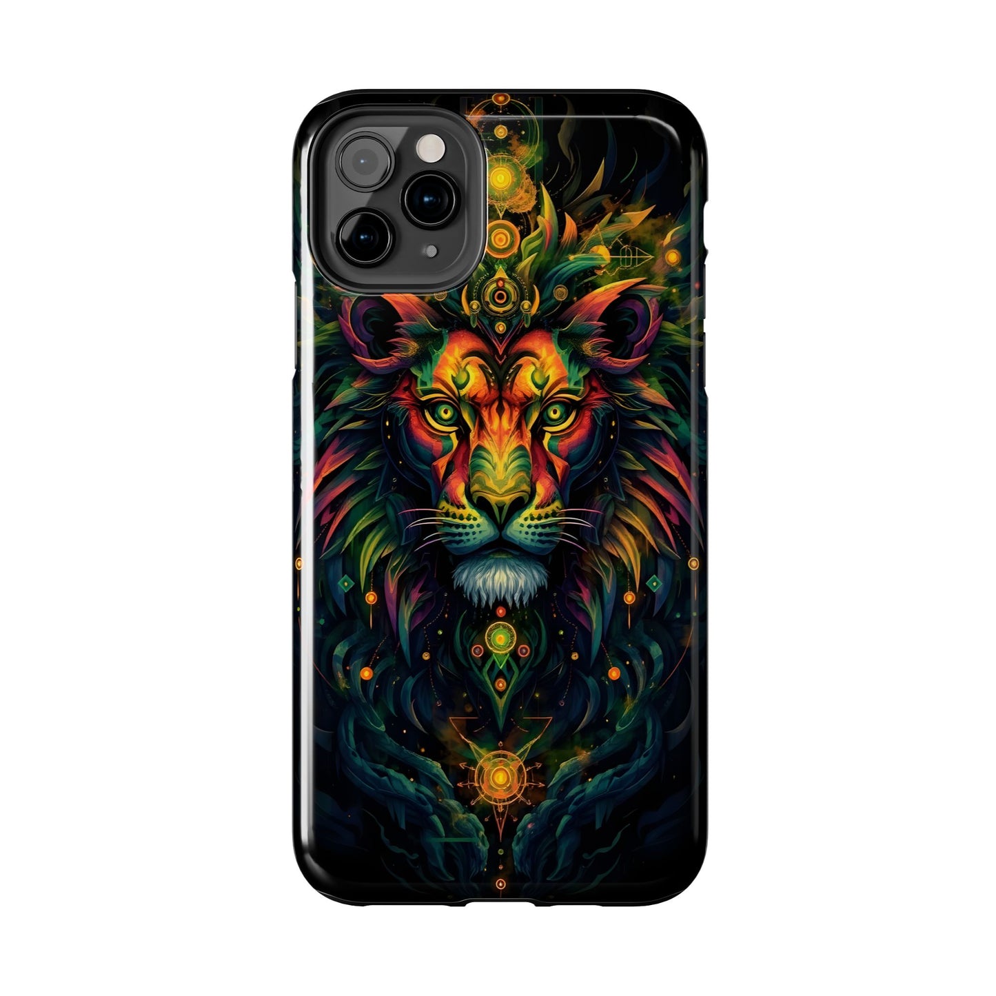 Vibrant Mystical Lion Art Tough Phone Case - Bold Protector for Animal Lovers - for iPhone