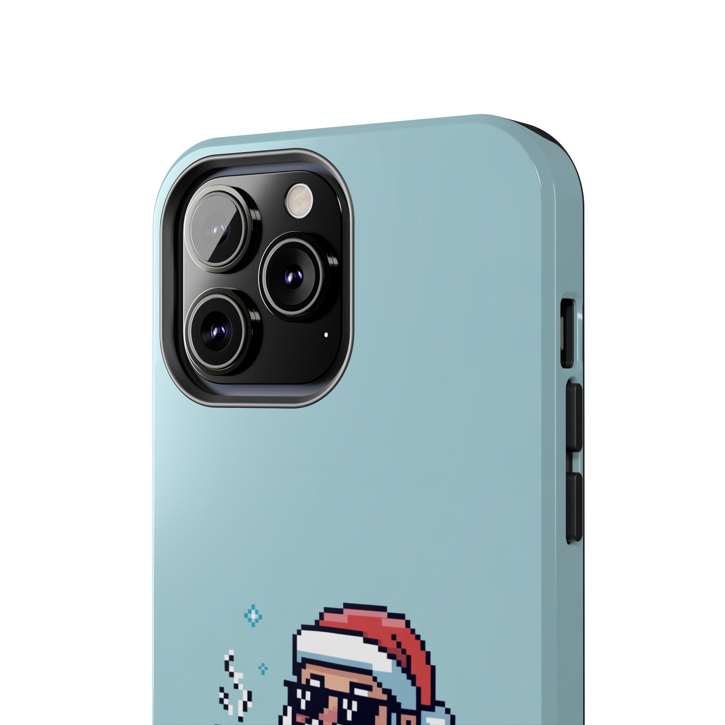 Pixel Art Santa Claus iPhone Case - Festive Tough Case with 'Be Good' Design
