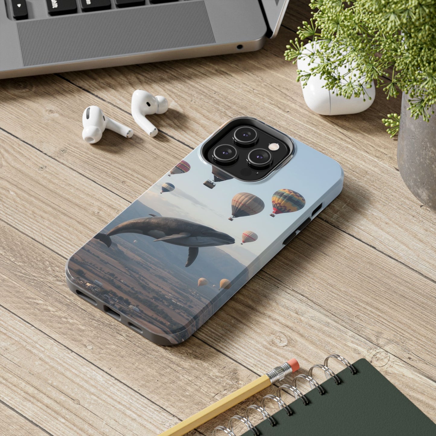 Whale Hot Air Balloon Tough Phone Case - Adventure & Nature Lovers