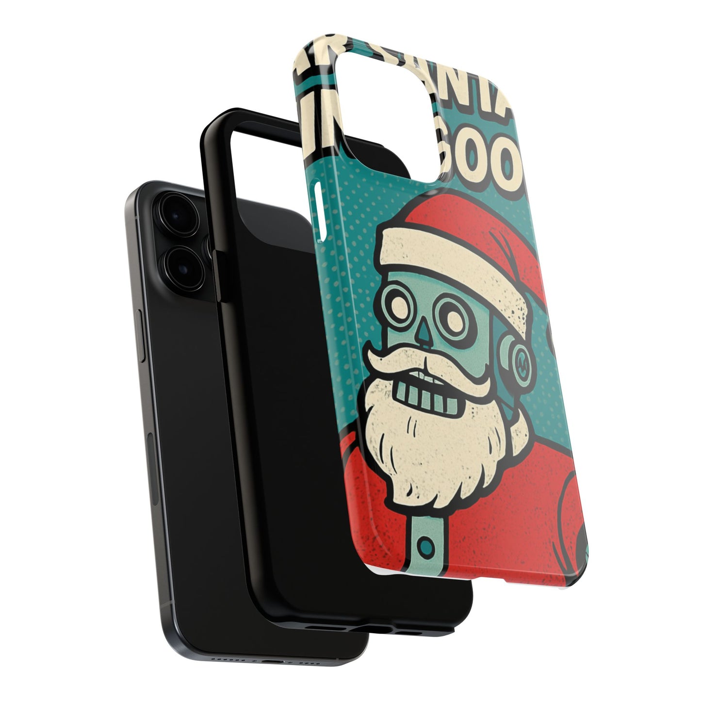 Santa Robot Phone Case - Durable Tough Design for Holidays