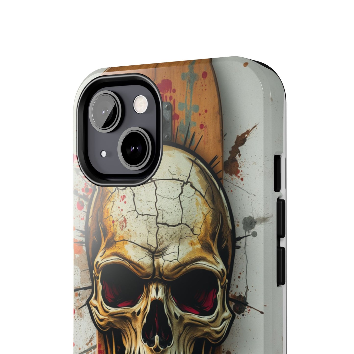 Edgy Skull Tough Phone Case - Durable Protection for Skateboard Enthusiasts