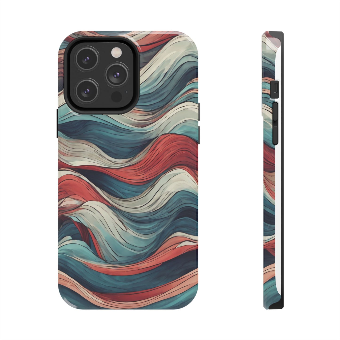 Abstract Waves Tough Phone Case - Stylish & Durable Phone Protection - for iPhone