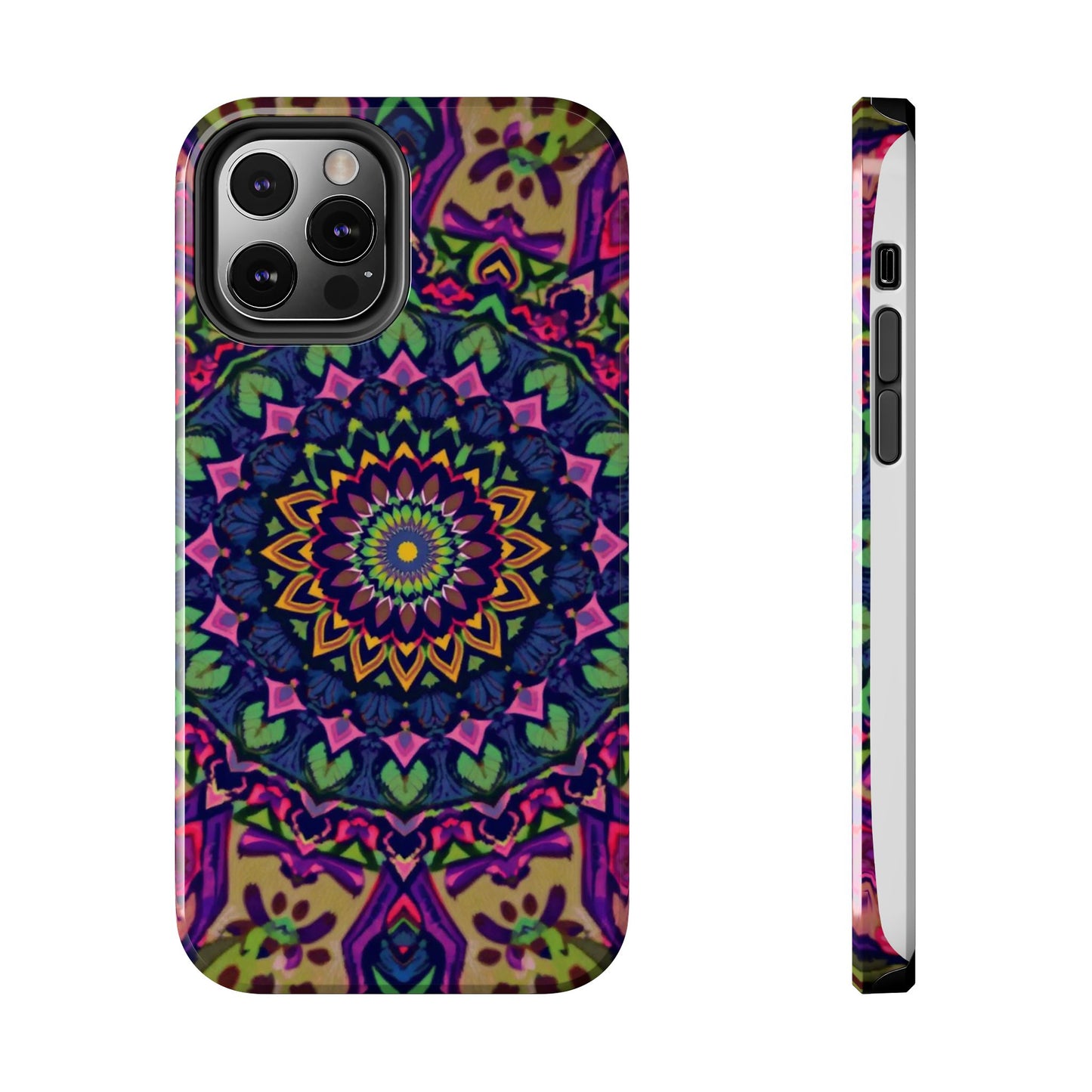 Vibrant Mandala Tough Phone Case - Colorful, Purple Fusion, Durable Protection for Your Device - for iPhone