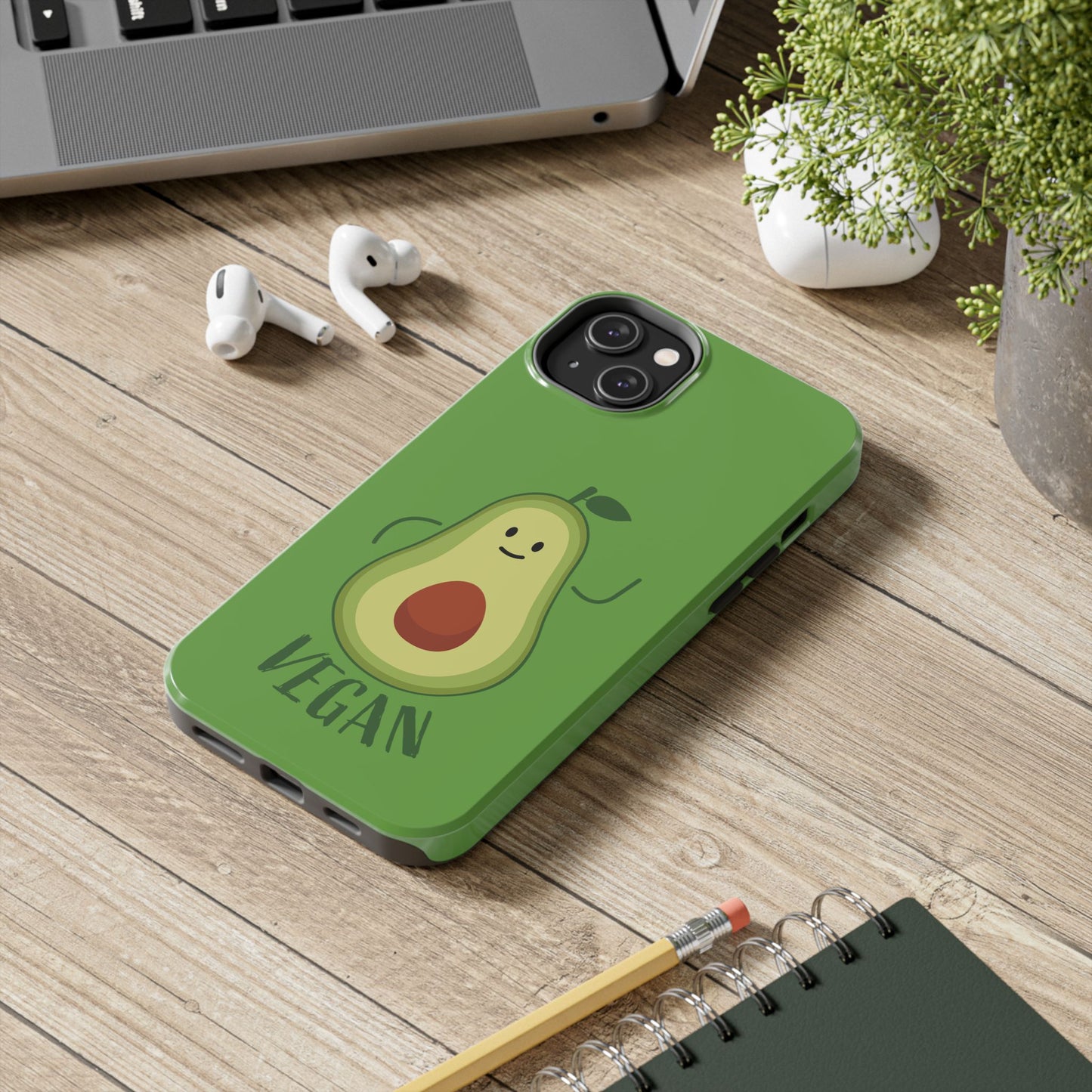 Vegan Avocado Tough Phone Case - Cute & Durable Phone Cover - for iPhone