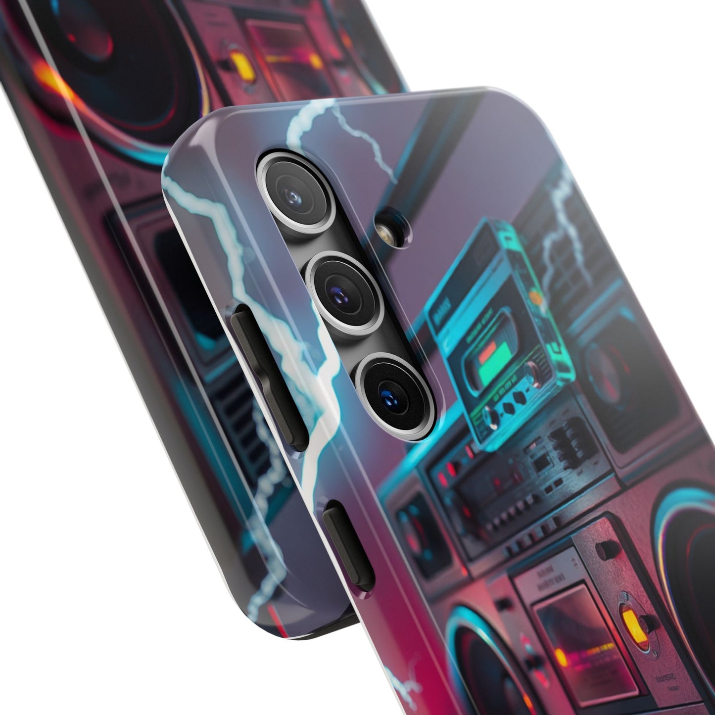 Retro Boombox Tough Phone Case – Vibrant Protection for Music Lovers