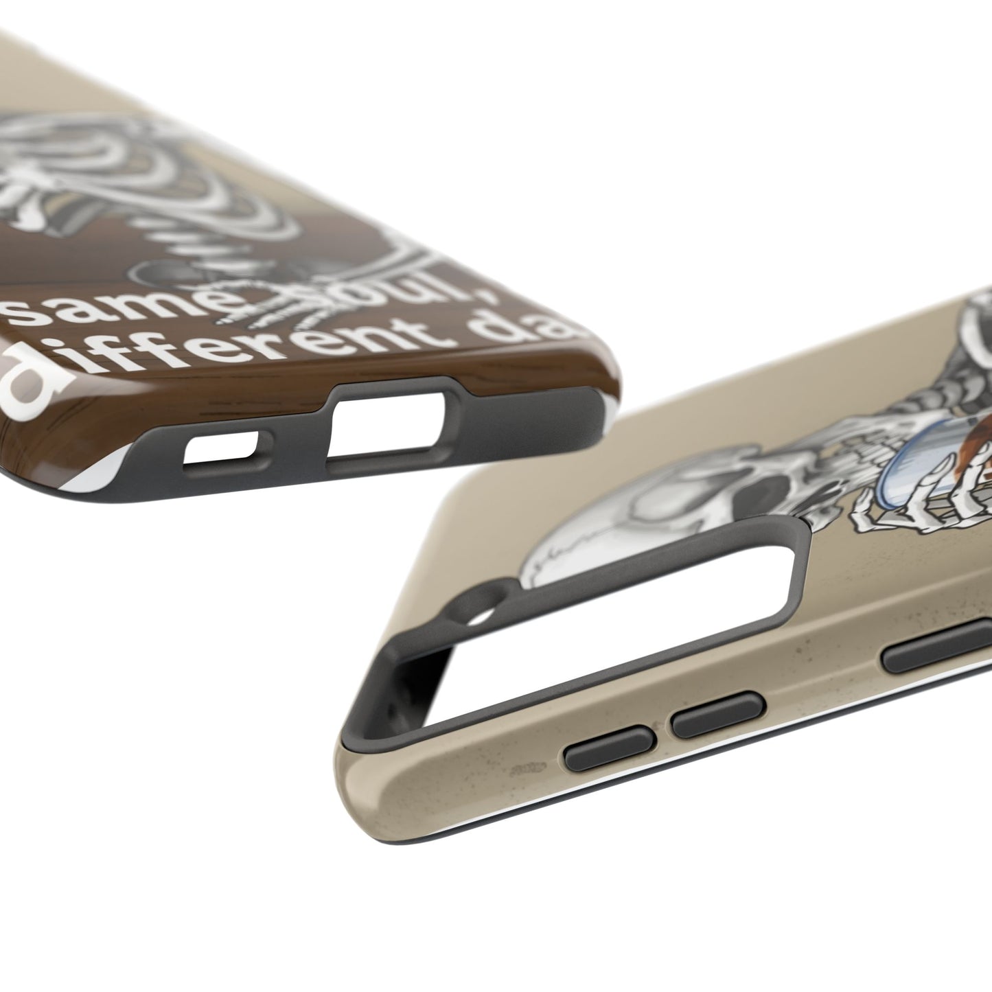 Funny Skeleton Phone Case - 'Same Soul, Different Day' Tough Cover