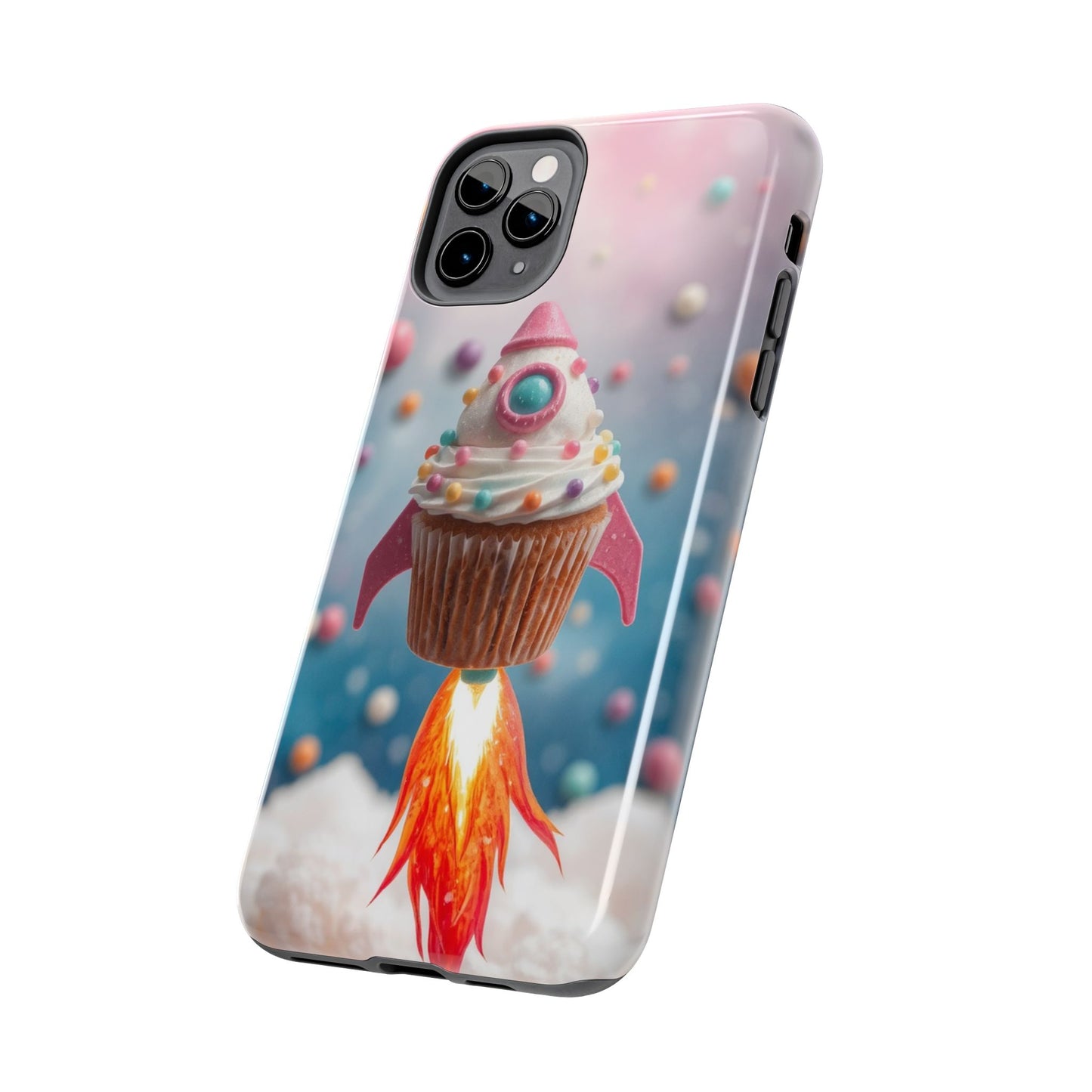 Whimsical Rocket Cupcake Phone Case - Fun Protective Case for Kids and Teens