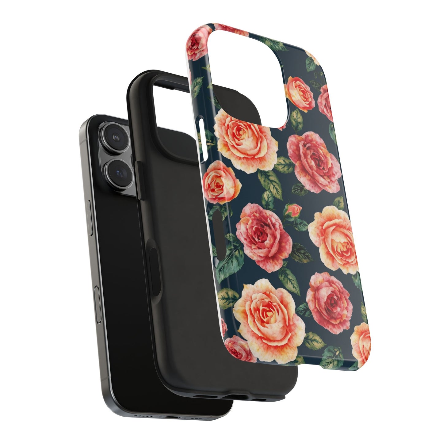 Floral Tough Phone Cases - Durable & Stylish New Age Rose Design - for iPhone
