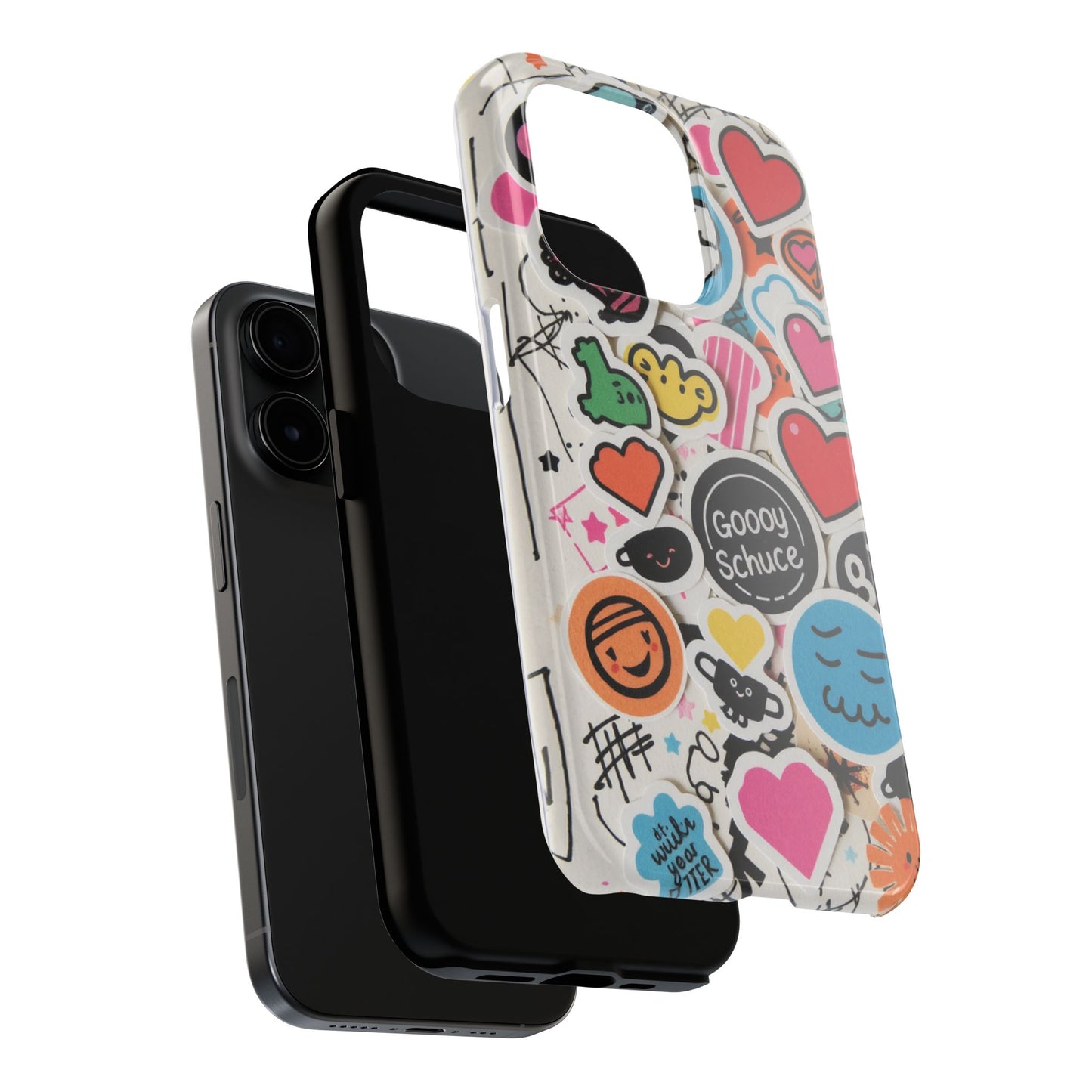 Colorful Stickers Phone Case - Fun & Trendy Tough Phone Cases