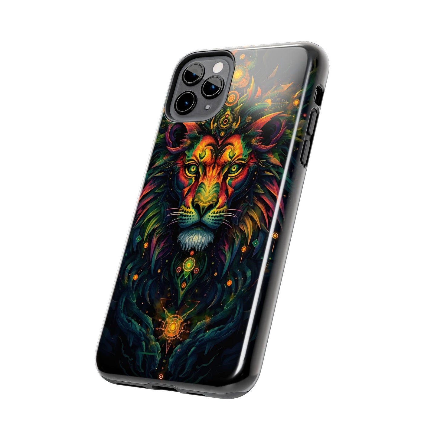 Vibrant Mystical Lion Art Tough Phone Case - Bold Protector for Animal Lovers - for iPhone