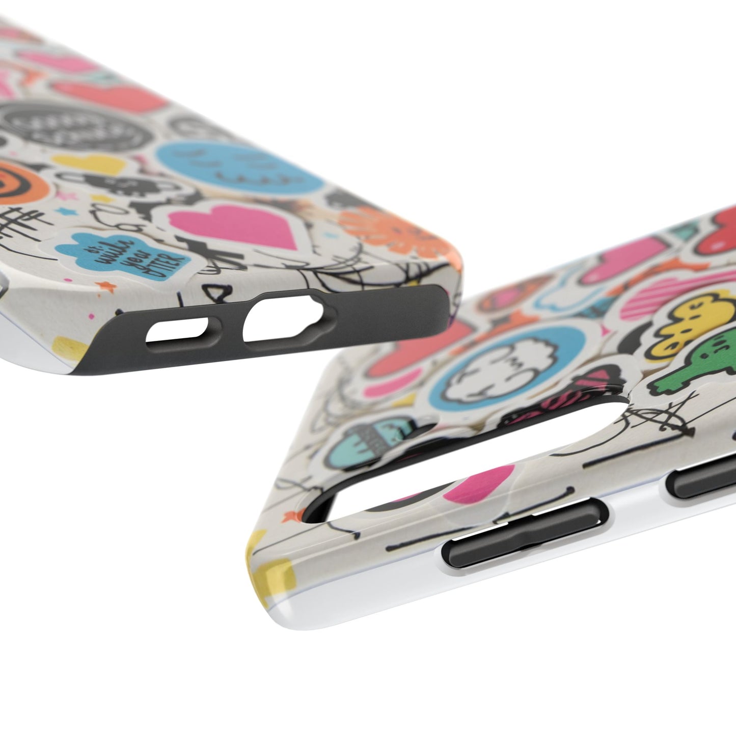 Colorful Stickers Phone Case - Fun & Trendy Tough Phone Cases