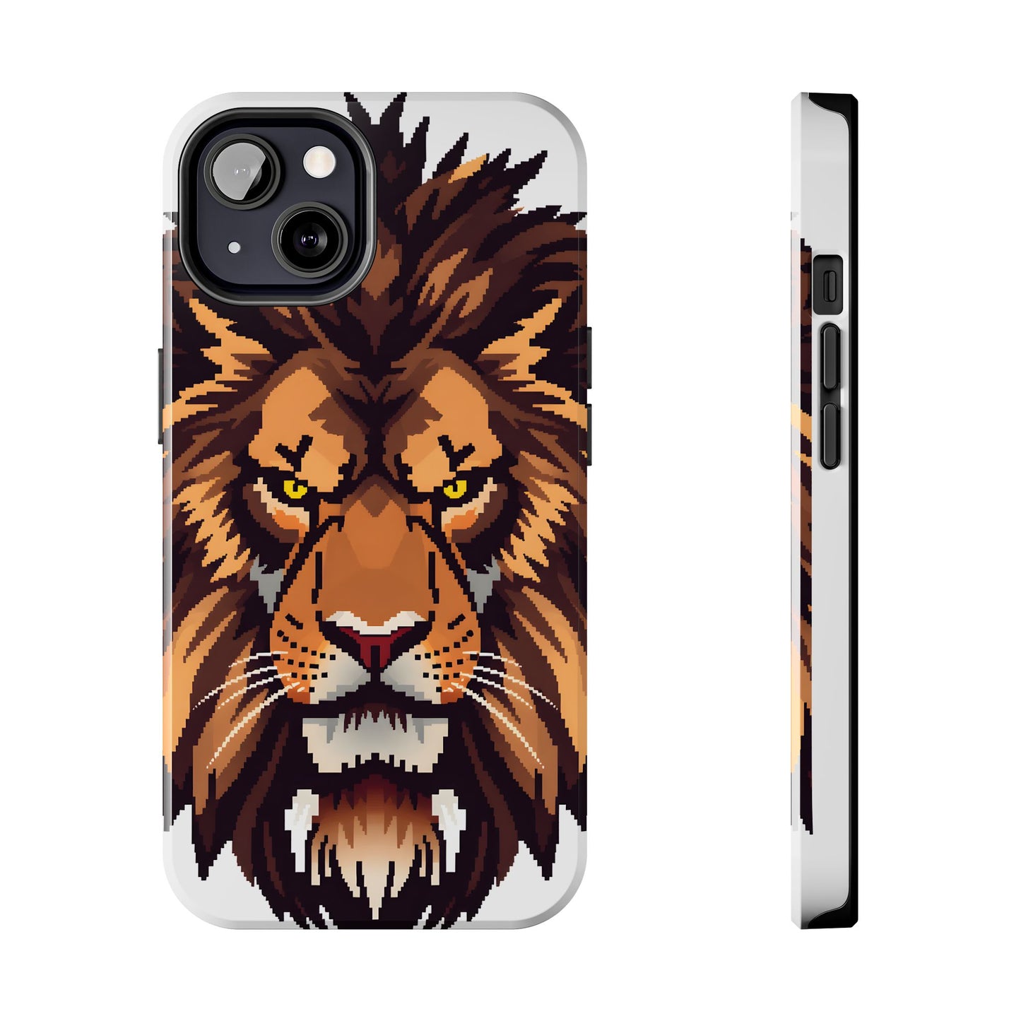 Fierce Pixelated Lion Tough Phone Case - Durable Design for Animal Lovers - for iPhone