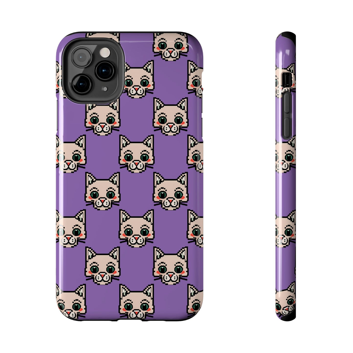 Cute Pixel Cat Tough Phone Case – Fun and Durable Protection for Cat Lovers - for iPhone