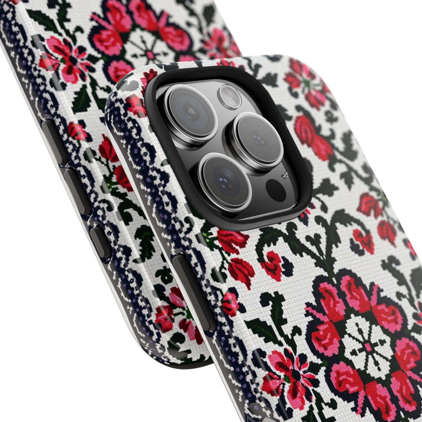 Traditional Knit Floral Design | Tough Phone Case - Durable Protection for iPhone
