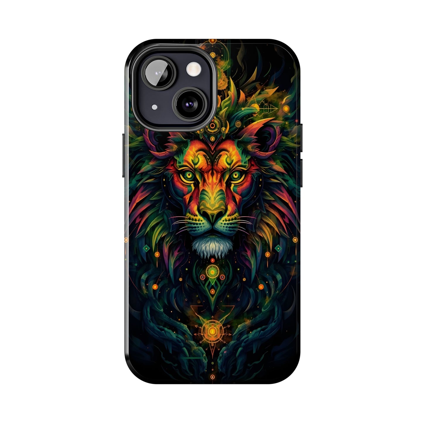 Vibrant Mystical Lion Art Tough Phone Case - Bold Protector for Animal Lovers - for iPhone