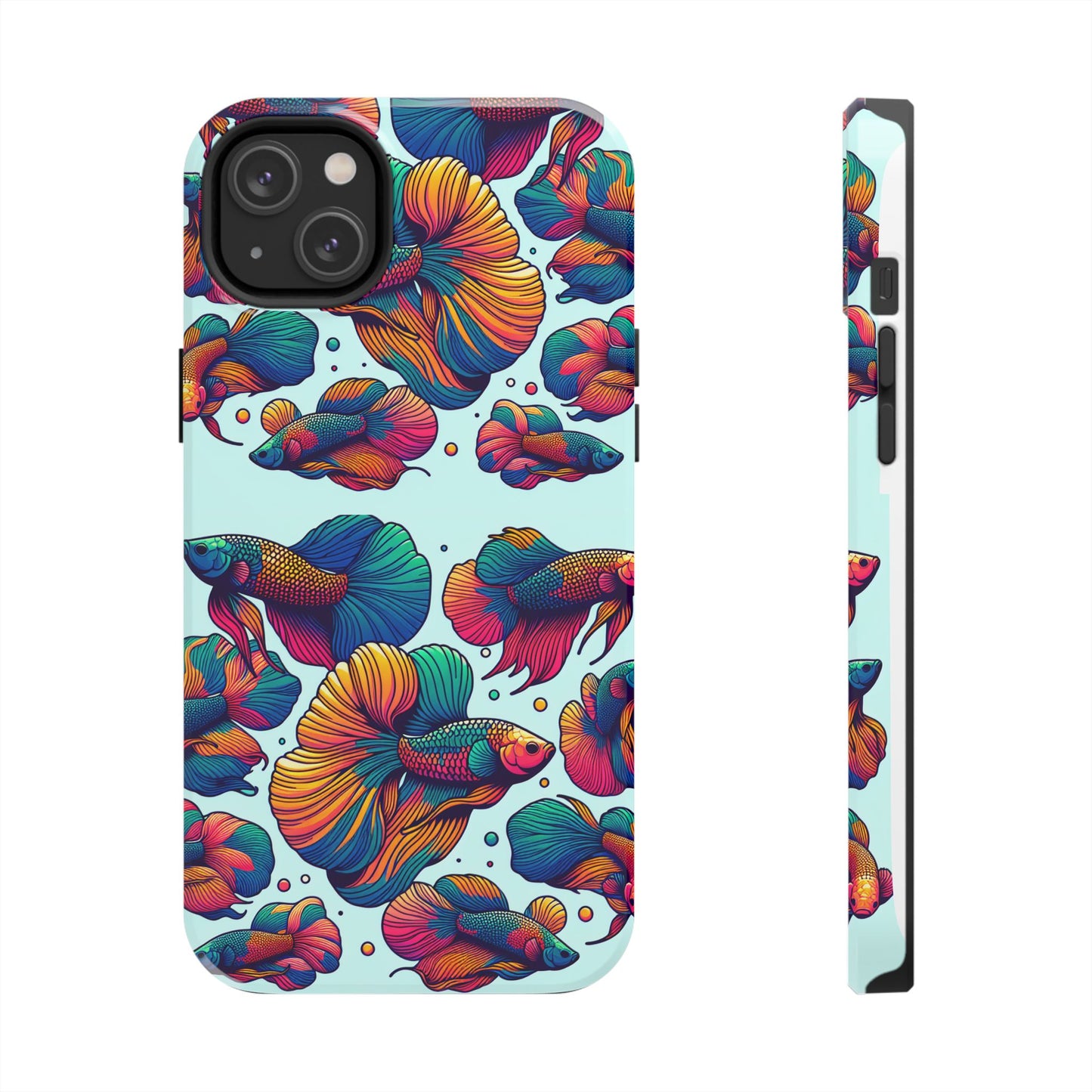 Colorful Fish Pattern Tough Phone Case - Aquatic Lovers - for iPhone