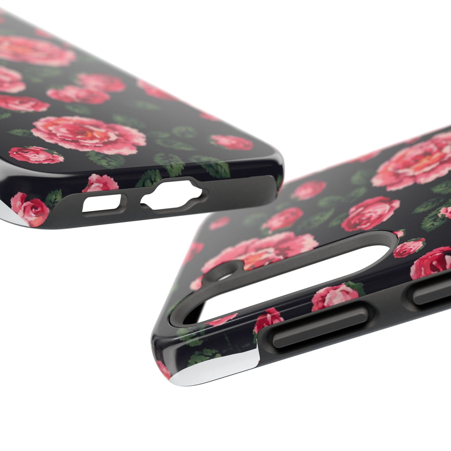 Pixelated Floral Tough Phone Case - Elegant Rose Design for Protection & Style - for iPhone