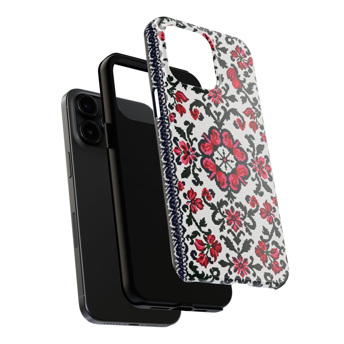 Traditional Knit Floral Design | Tough Phone Case - Durable Protection for iPhone