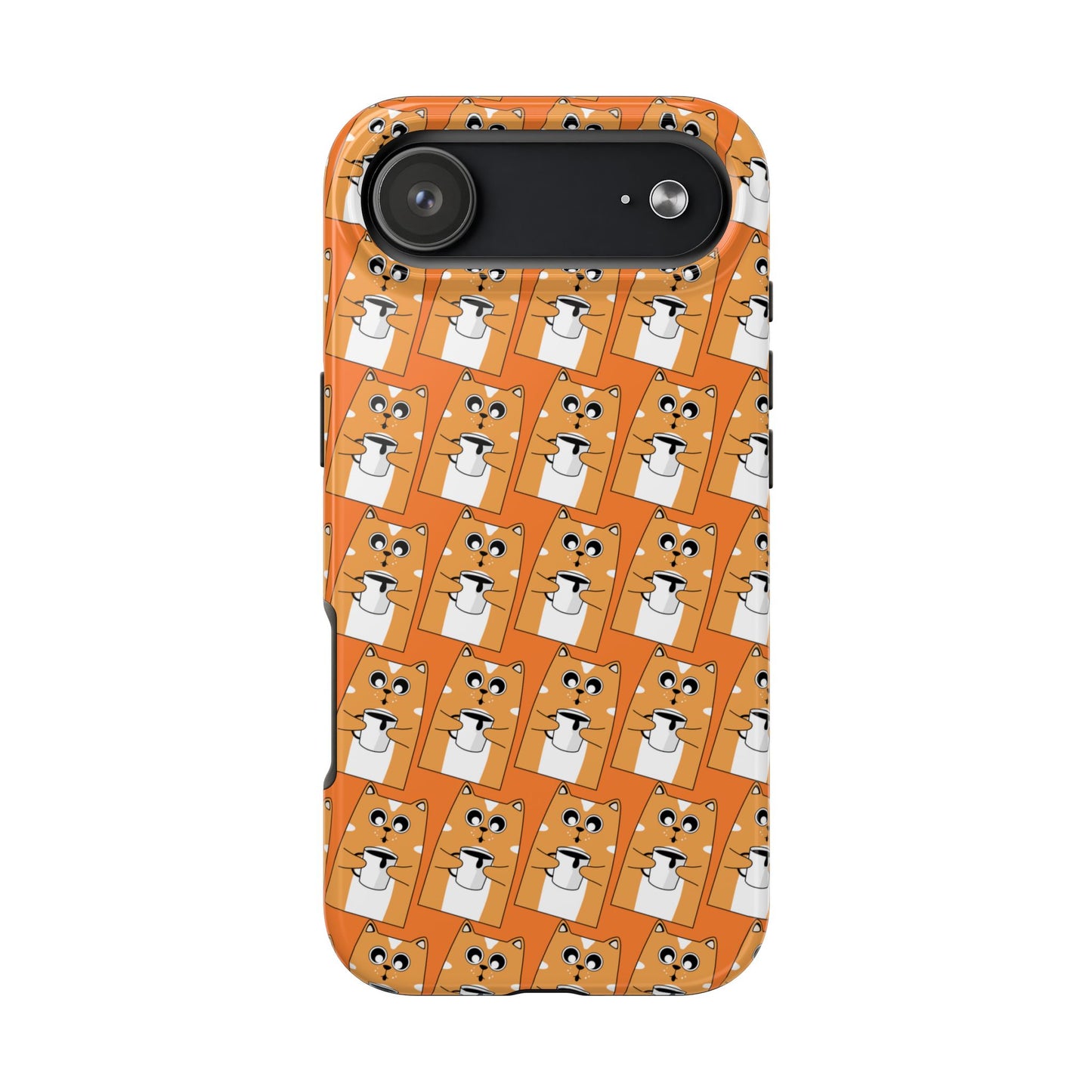 Coffee Cat Tough Phone Case – Durable, Fun, Perfect for Pet Lovers - for iPhone