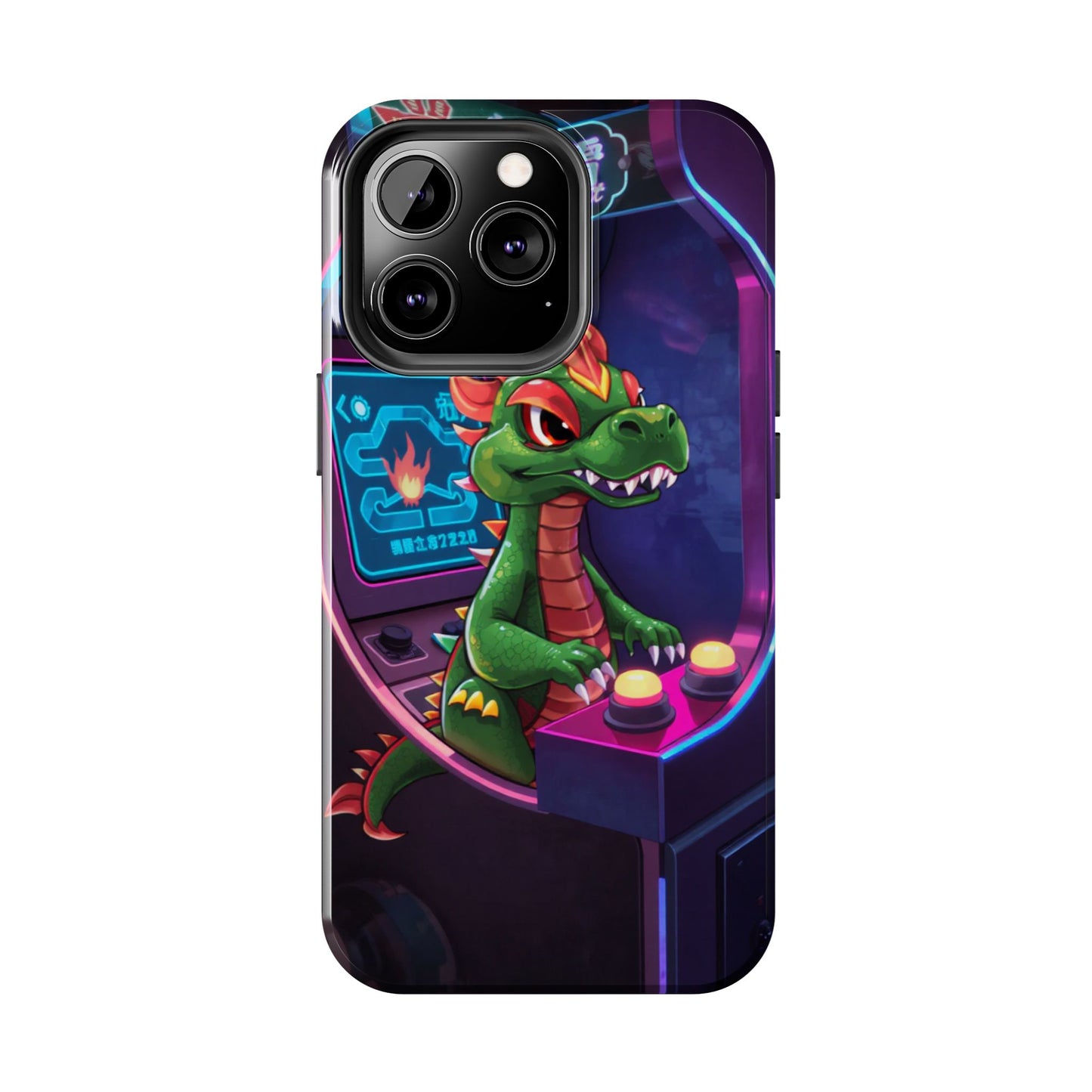 Retro Gamer Tough Phone Case with Dragon Design