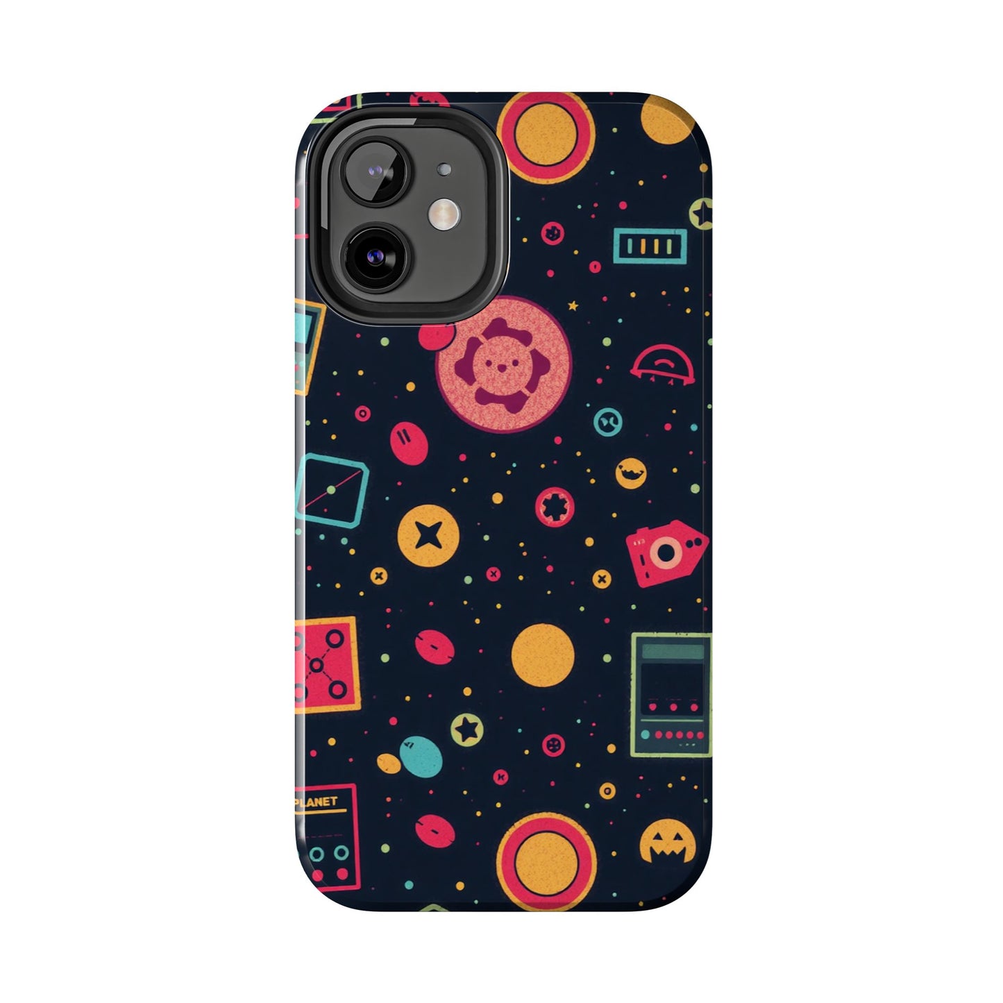 Colorful Space-Themed Tough Phone Case - Fun & Durable Protection for All Ages - for iPhone