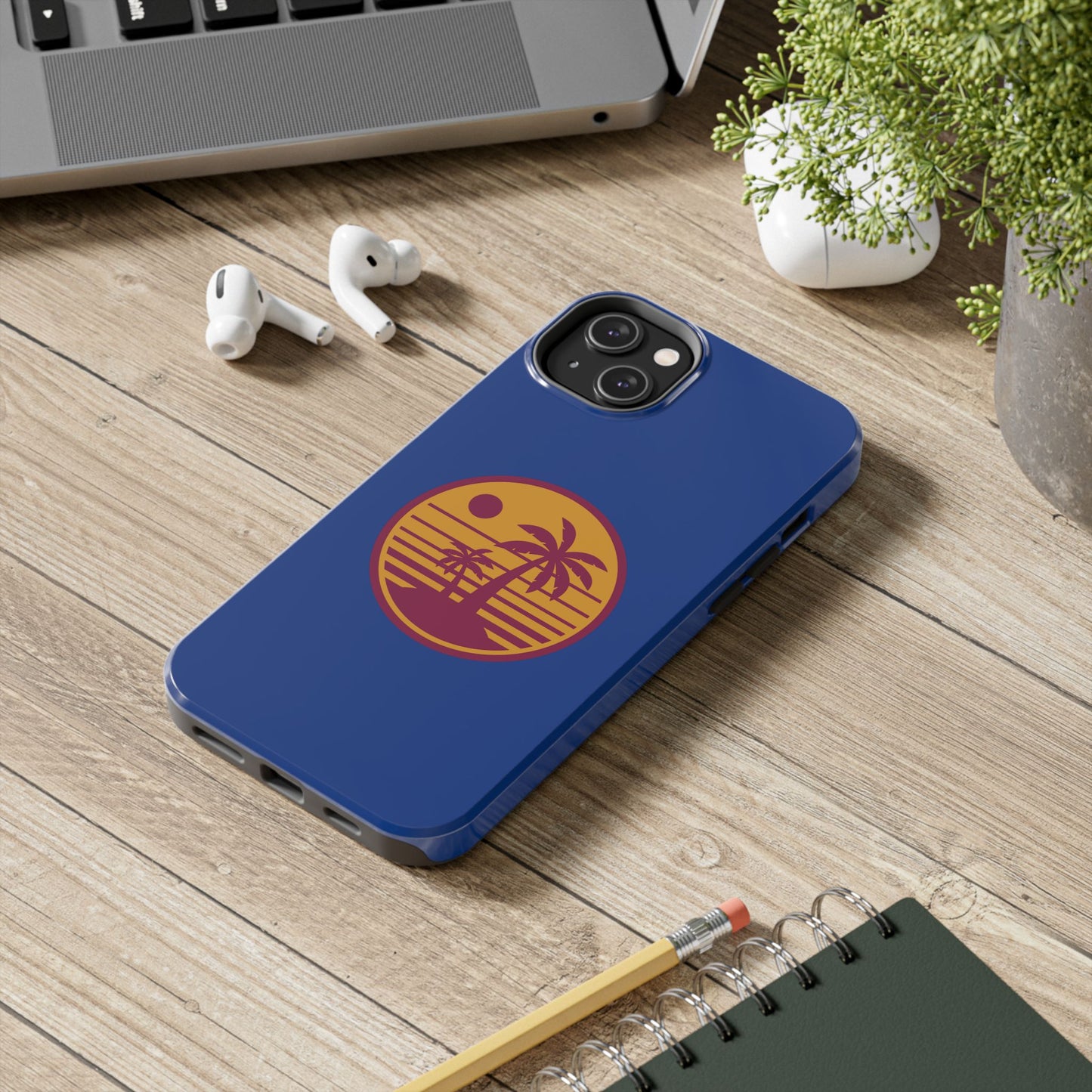 Retro Sunset Tough Phone Case - Vibrant Beach Vibes for Summer Adventures - for iPhone