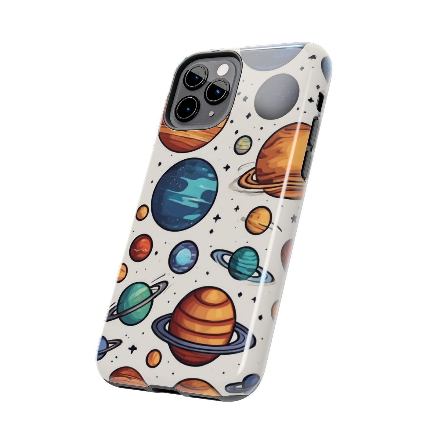 Cosmic Galaxy Tough Phone Case - Planetary Cartoon Design - for iPhone