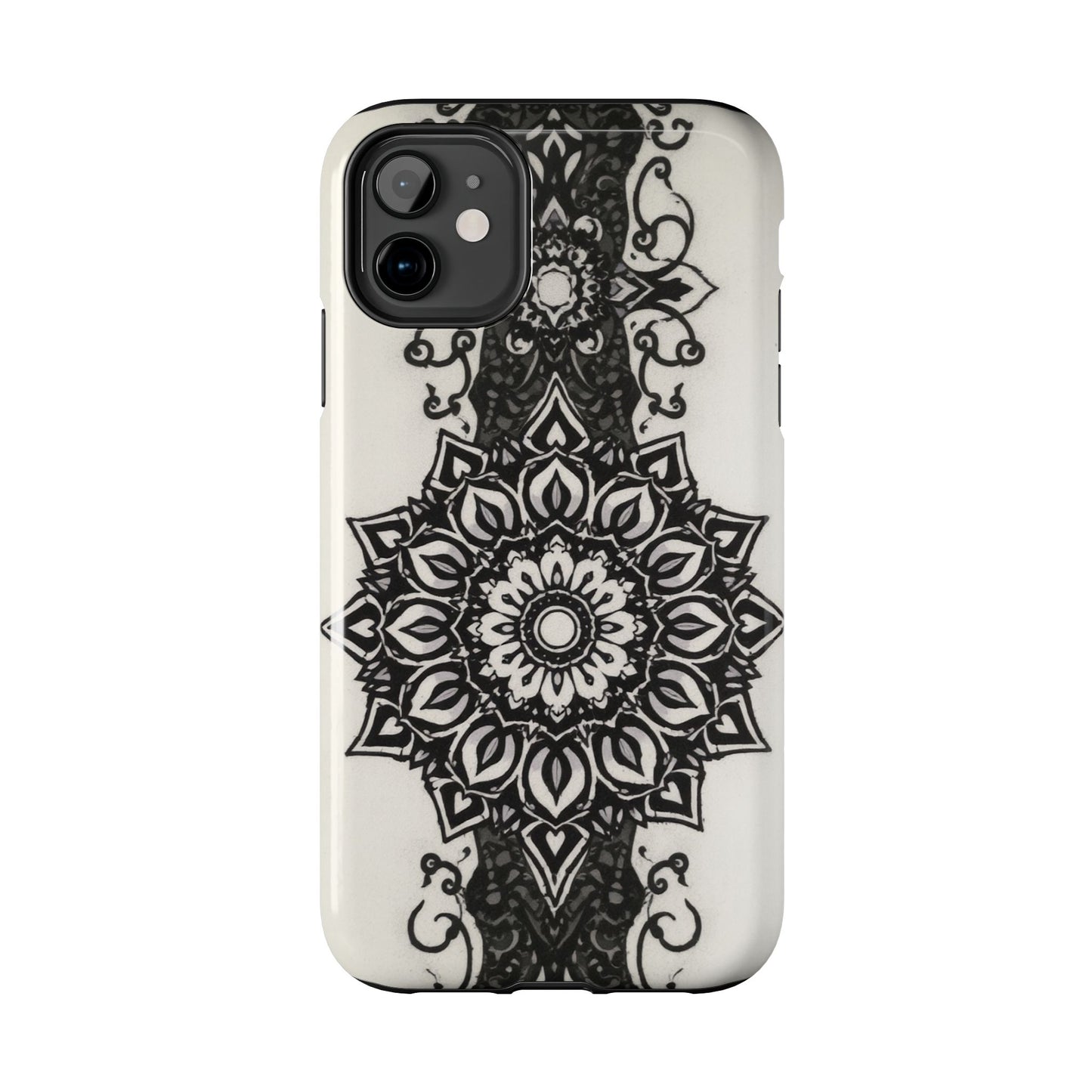Stylish Tough Phone Cases with Dark Mandala Design - Durable and Unique Protection - for iPhone