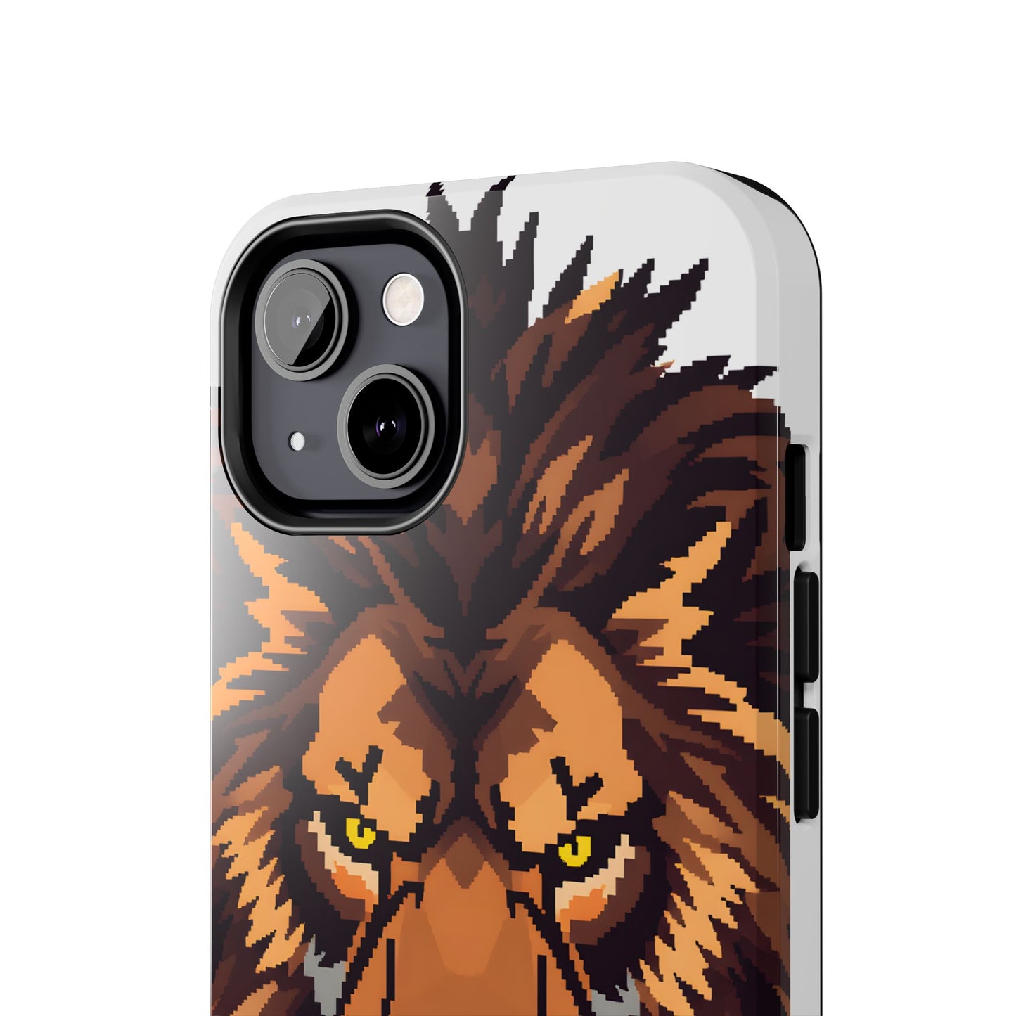 Fierce Pixelated Lion Tough Phone Case - Durable Design for Animal Lovers - for iPhone