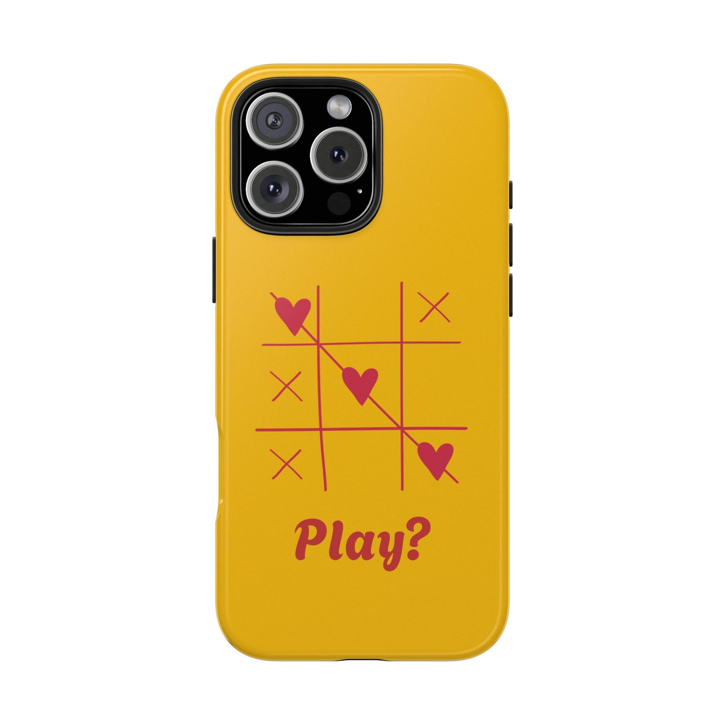 Heart Game Tough Phone Case - Fun Yellow Design for Gamers & Loved Ones - for iPhone
