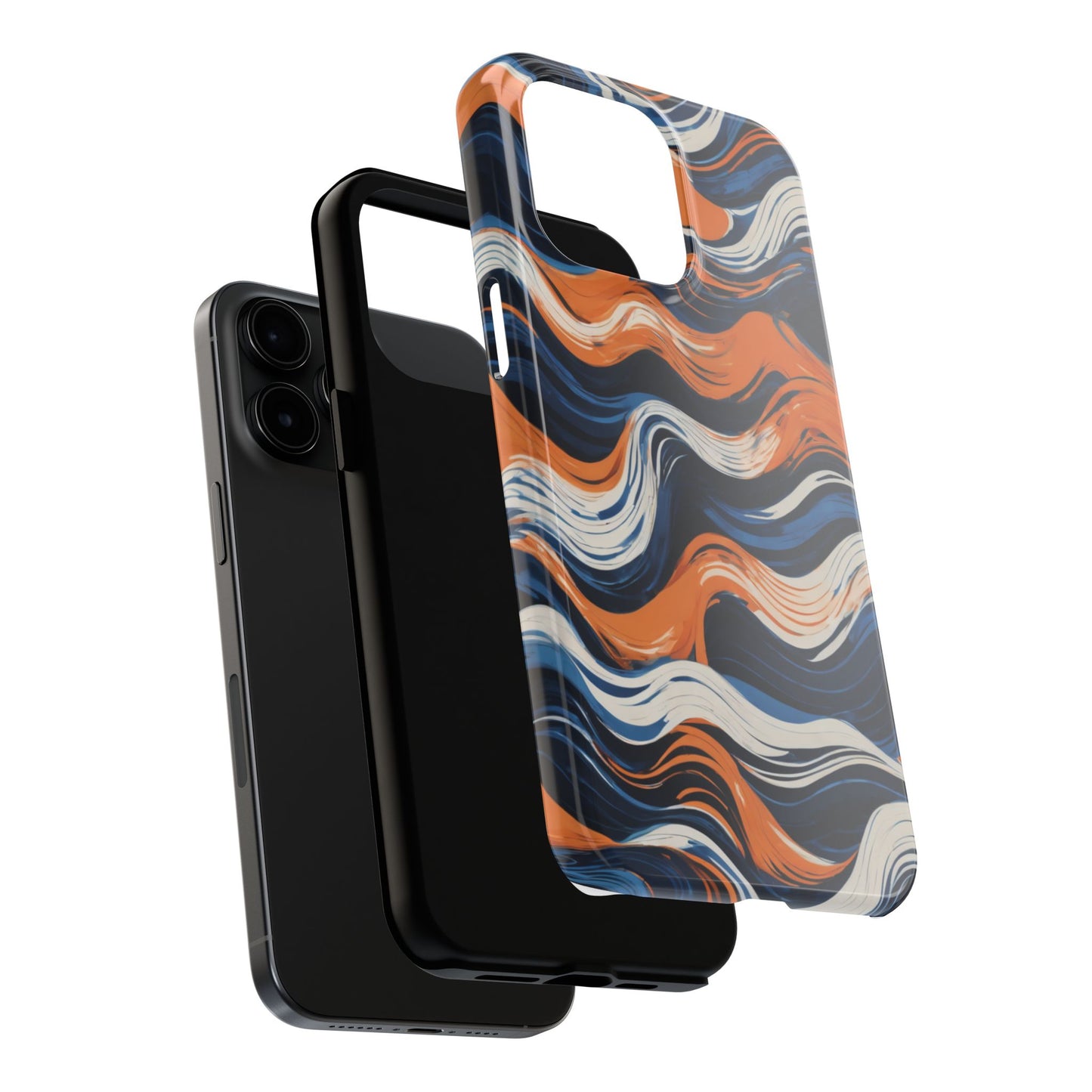 Wave Pattern Tough Phone Case - Stylish and Durable for Modern Lifestyle - for iPhone