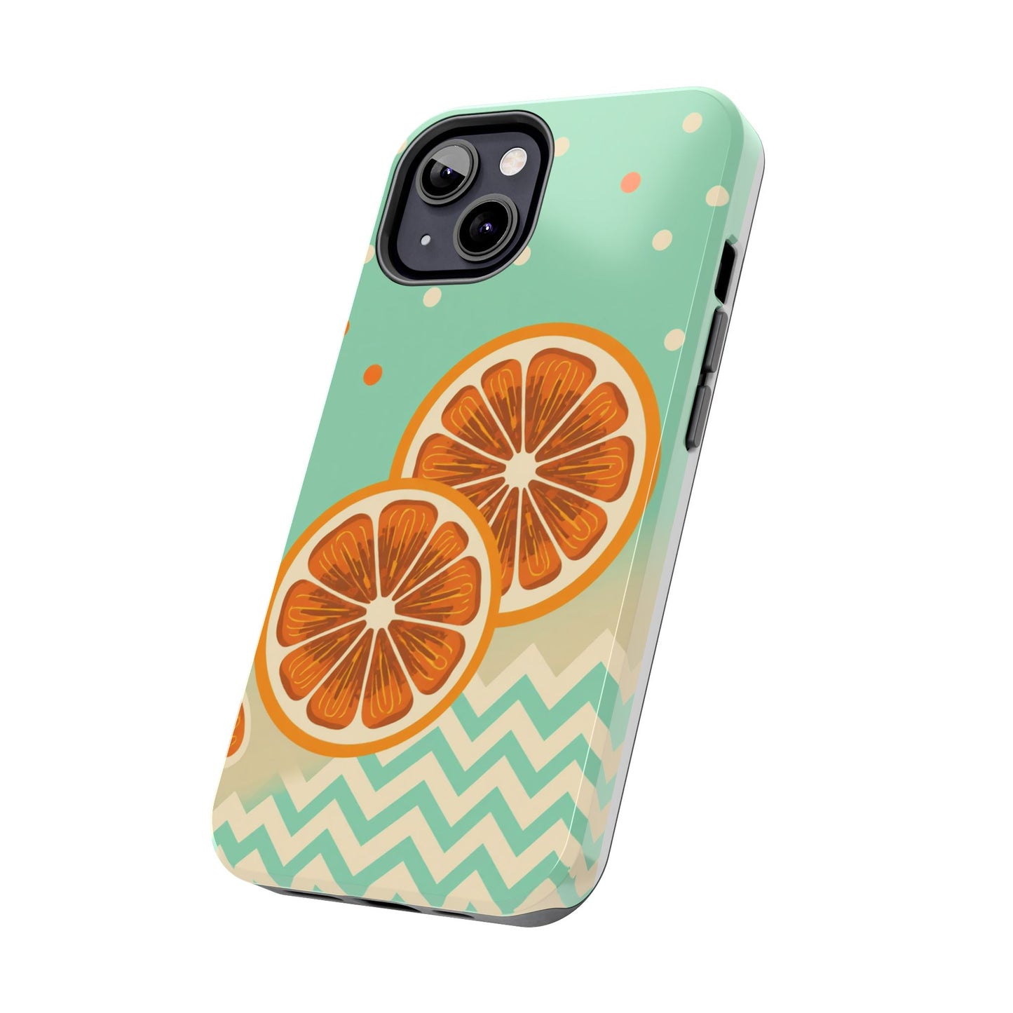 Citrus Vibe Tough Phone Case - Fun Orange Slice Design