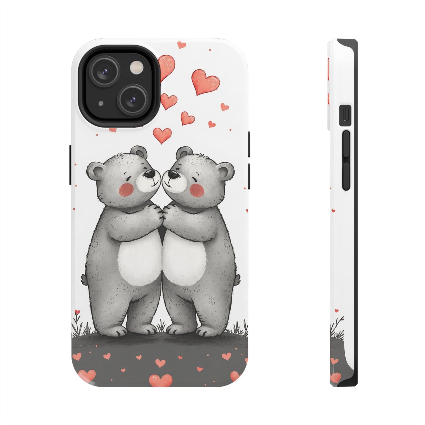 Cute Bear Love Tough Phone Case - Perfect for Valentine's Day & Couples