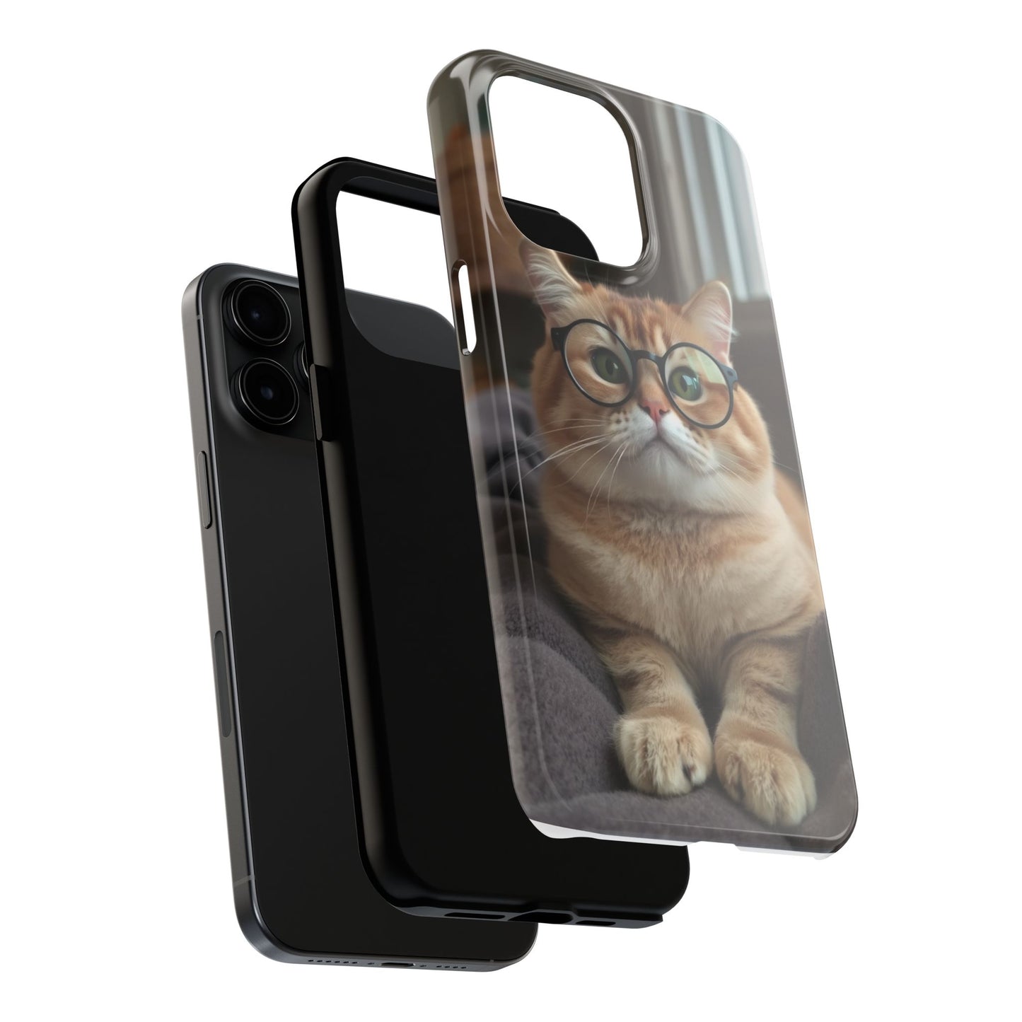 Cute Cat Glasses Tough Phone Case - Fun & Stylish Protection for Cat Lovers