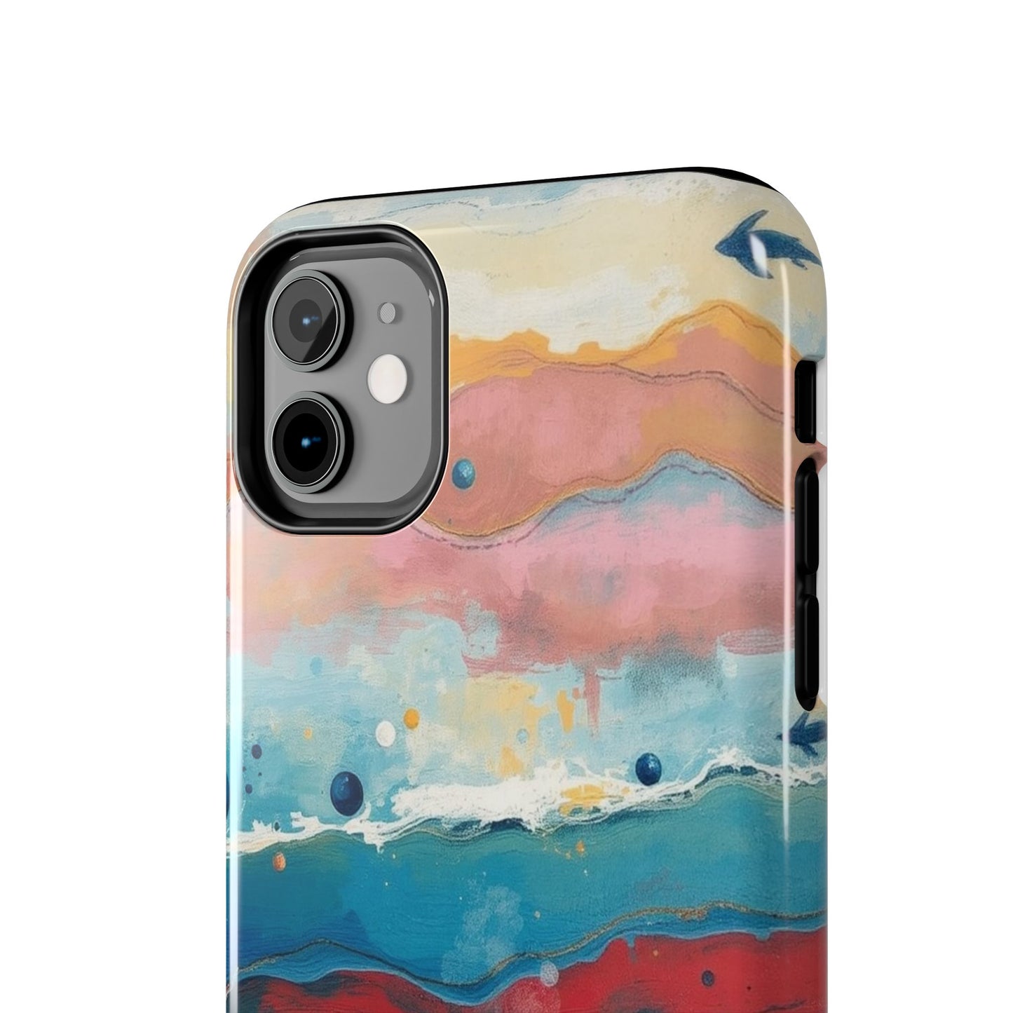 Artistic Tough Phone Case - Vibrant Waves Design for Unique Style