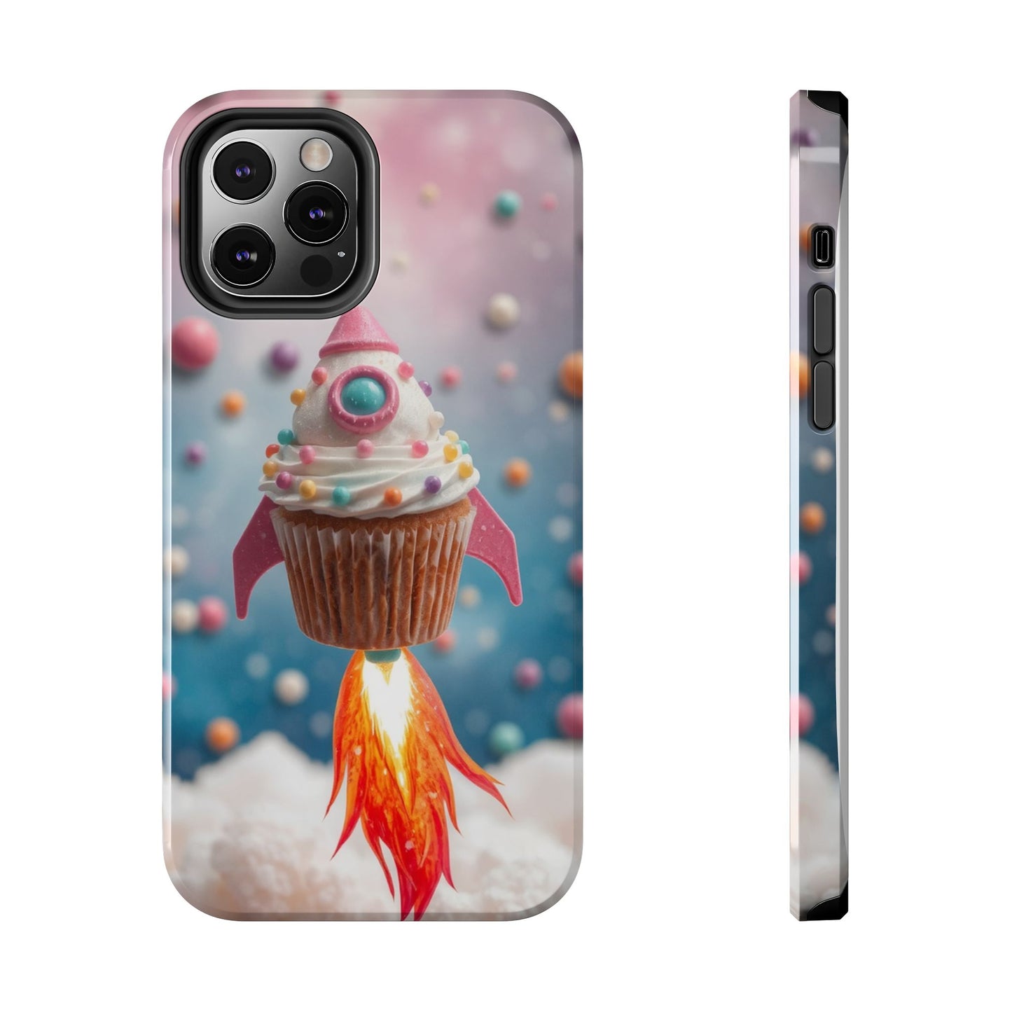 Whimsical Rocket Cupcake Phone Case - Fun Protective Case for Kids and Teens