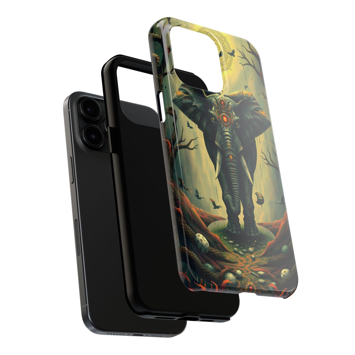 Mystical Forest Elephant Tough Phone Case | Vibrant Design for Nature Lovers - for iPhone