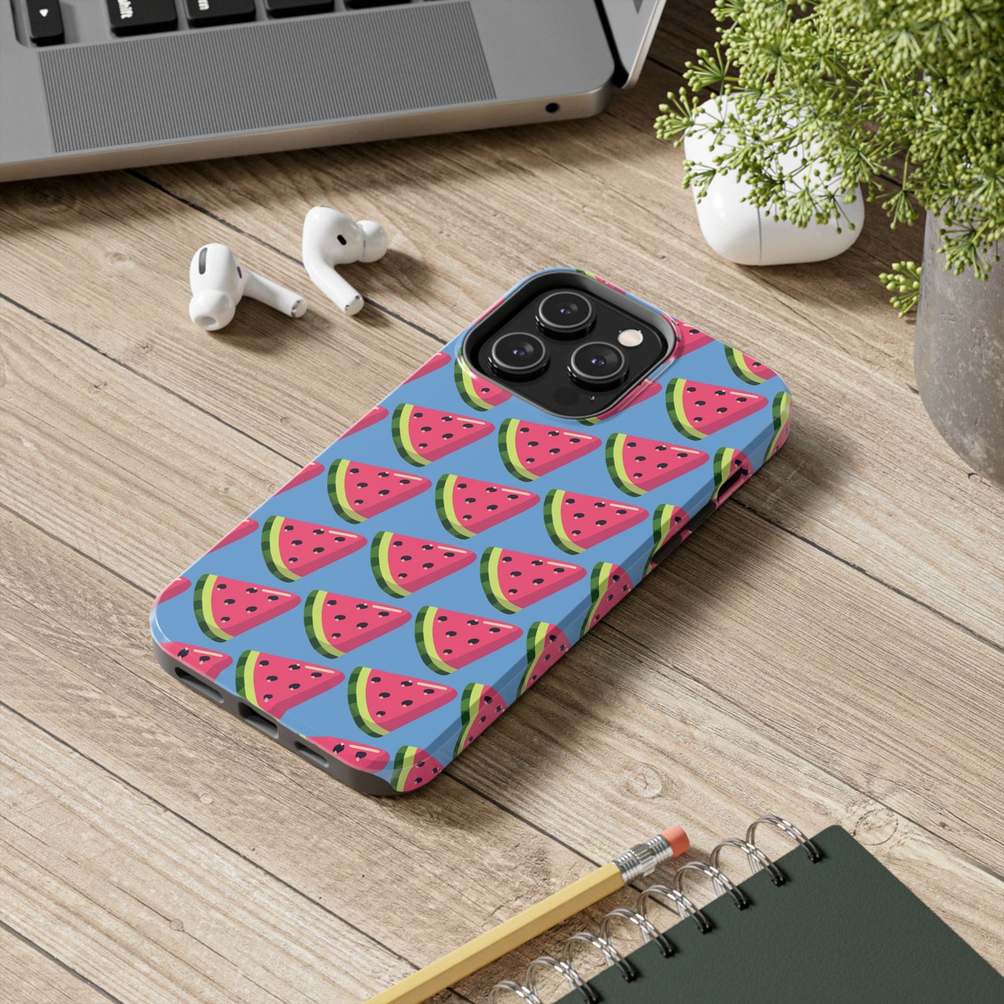 Watermelon Fun Tough Phone Case - Summer Vibes, Blue - for iPhone